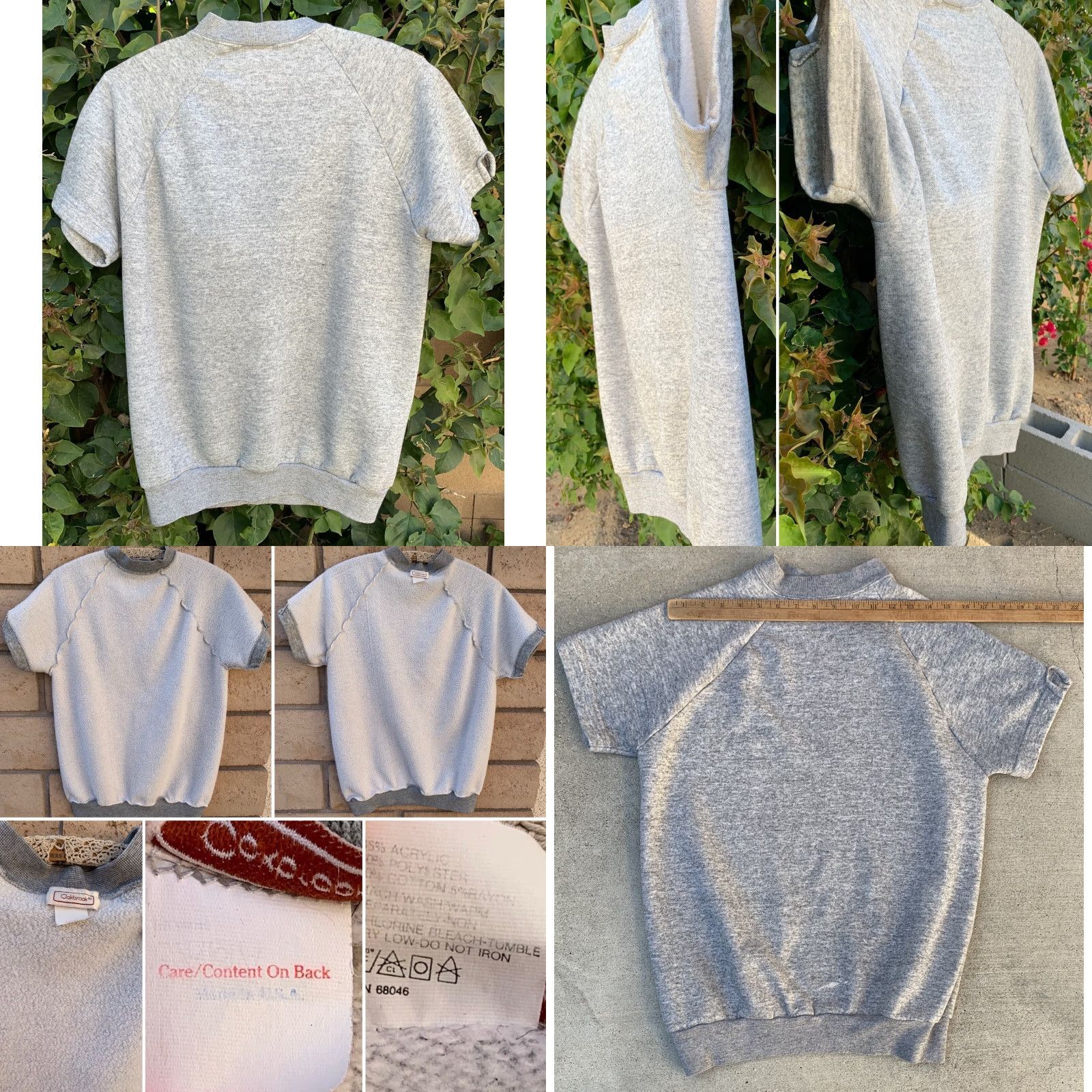 Vintage VINTAGE Oakbrook Short Sleeve Raglan Sweatshirt Gray Made In USA L Men Size US L / EU 52-54 / 3 - 10 Thumbnail