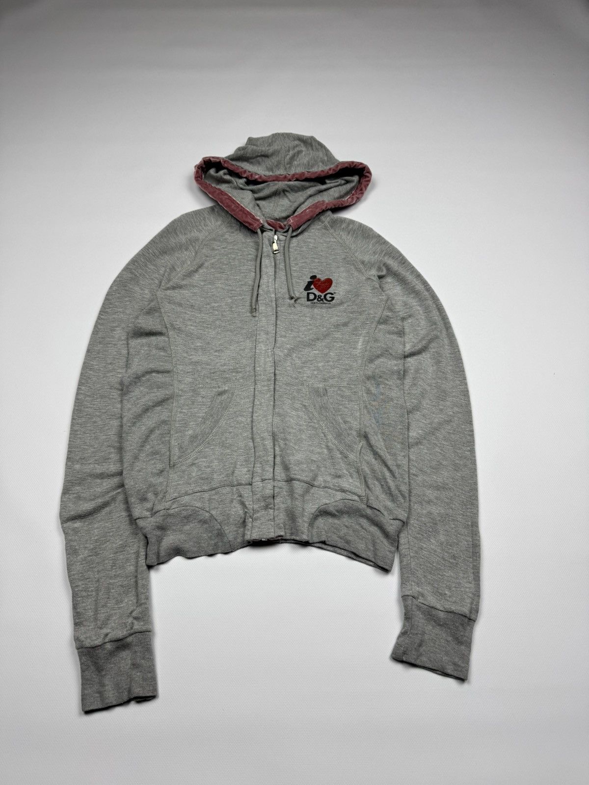 Vintage I Love Dolce Gabbana Lightweight Woman's Zip Hoodie