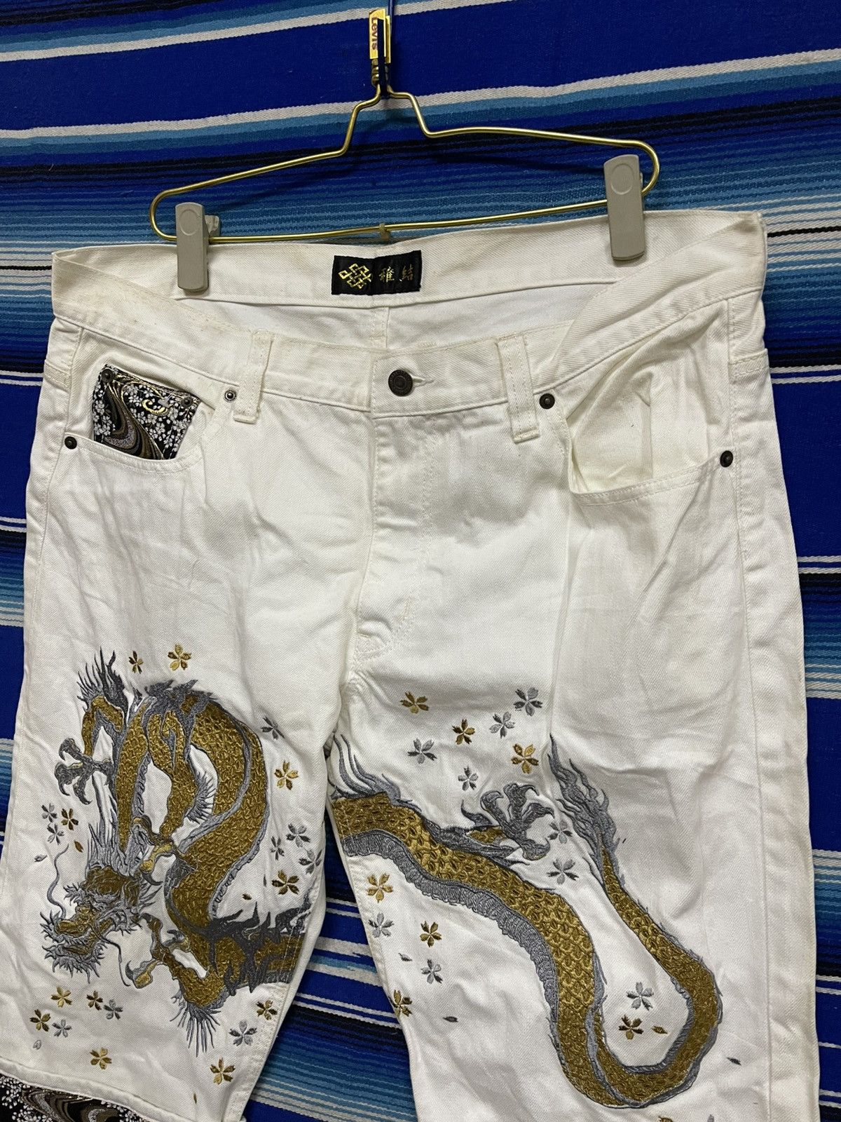 Japanese Brand × Vintage 🔥Vintage Karakuri Temashi Jorts Embroidery Dragon Size US 38 / EU 54 - 4 Thumbnail