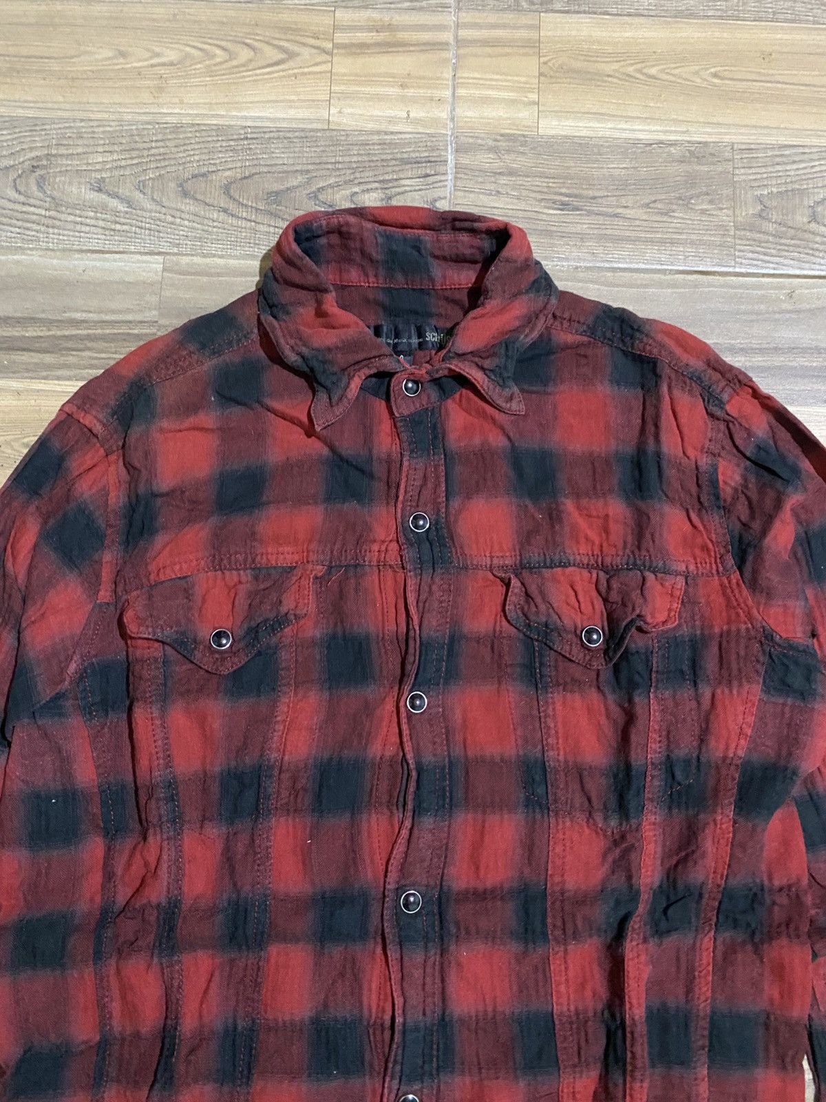 Japanese Brand × Vintage SCHLUSSEL PLAID SHIRT Size US M / EU 48-50 / 2 - 2 Thumbnail