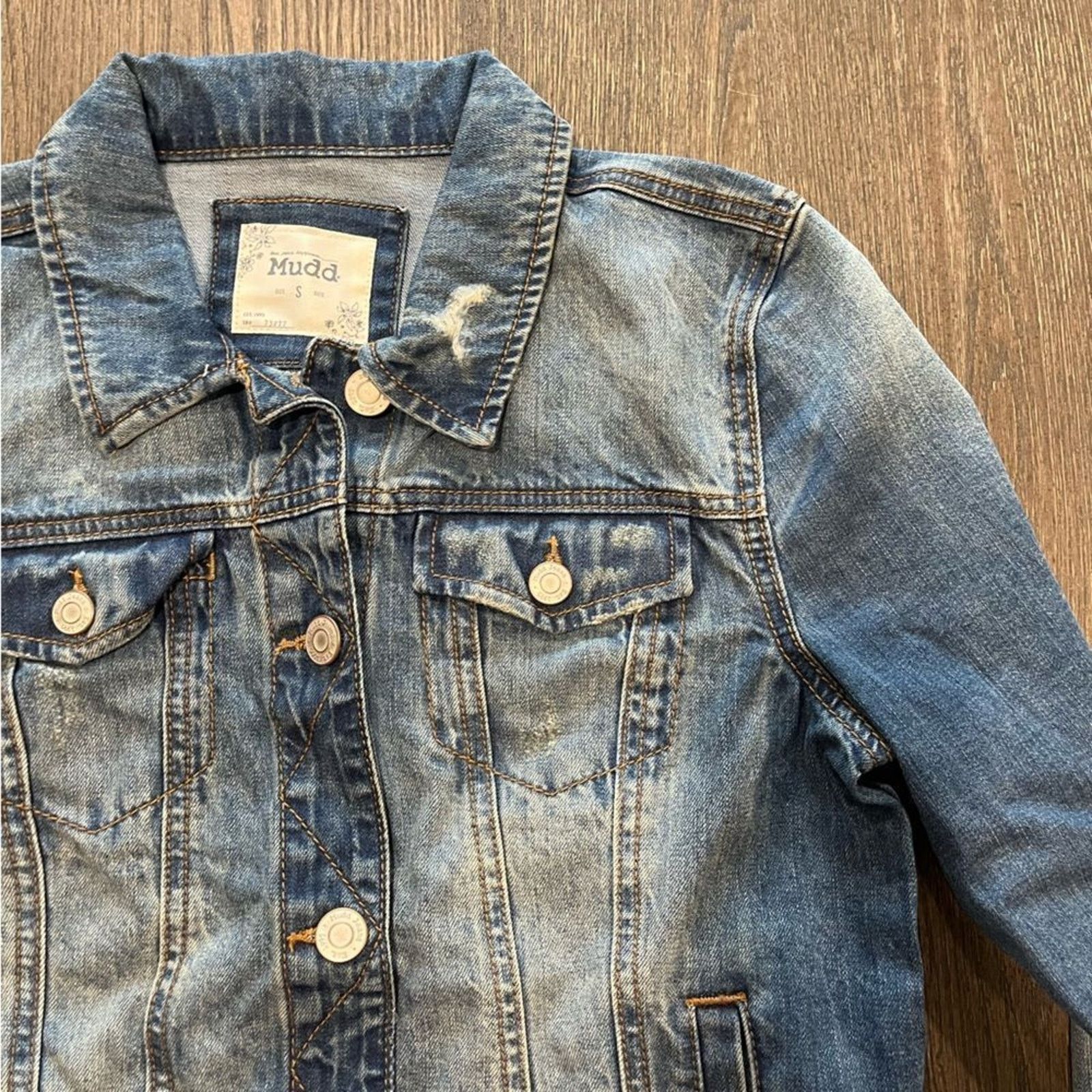 Vintage NWOT Mudd Juniors Distressed Jean Jacket - Size S Size S / US 4 / IT 40 - 8 Thumbnail