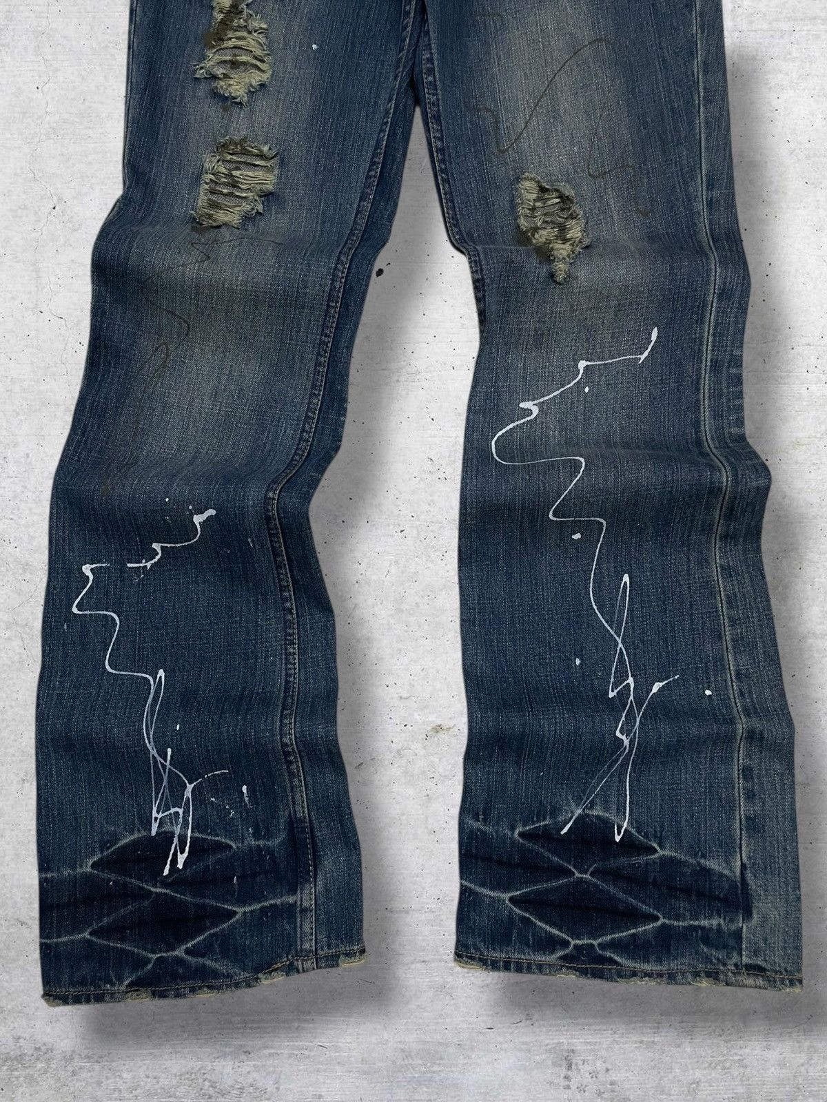 Tornado Mart OG JAPAN SPLASH FLARED AESTHETIC ROOT THREE 90S DESIGNER Size US 32 / EU 48 - 3 Thumbnail