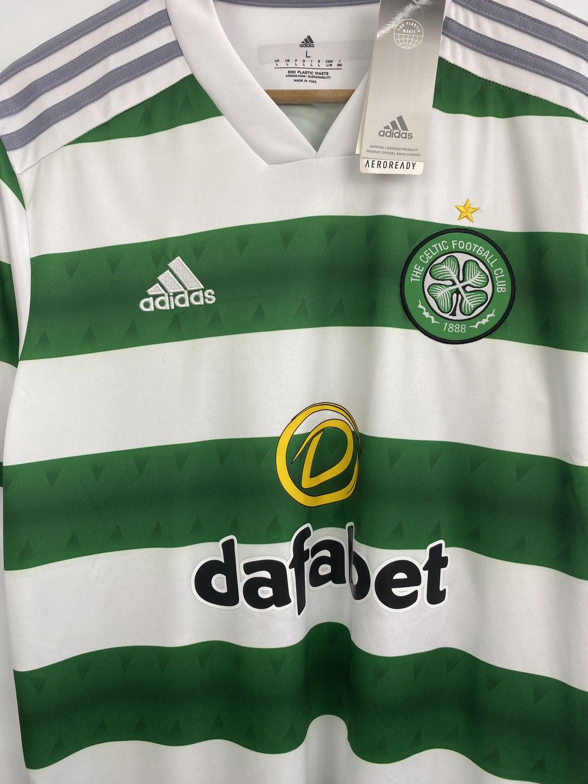 Adidas 🏴󠁧󠁢󠁳󠁣󠁴󠁿 Y2K Celtic Adidas Dafabet Soccer Jersey T-Shirt Retro Hype Size US L / EU 52-54 / 3 - 4 Thumbnail