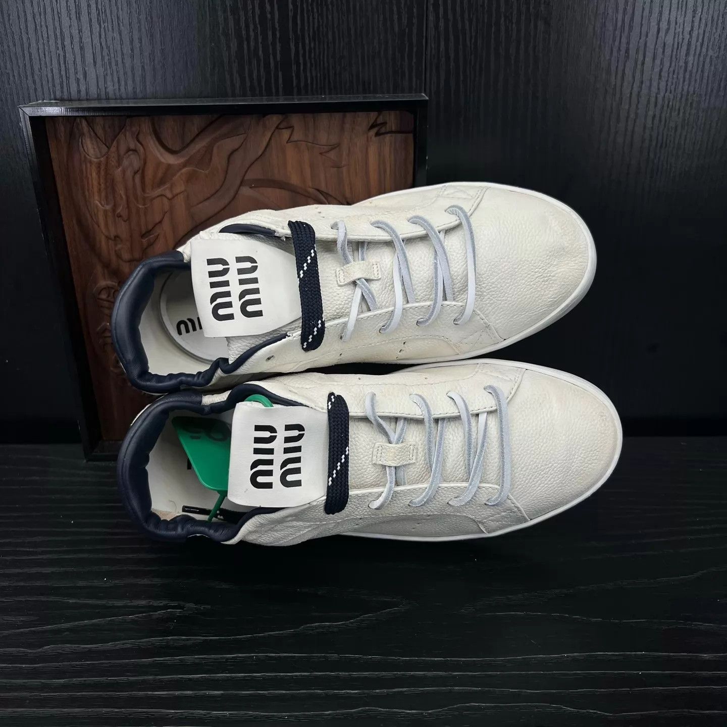 Miu Miu MIU MIU Deco Distressed White Sneakers 37 Size US 6.5 / IT 36.5 - 7 Thumbnail