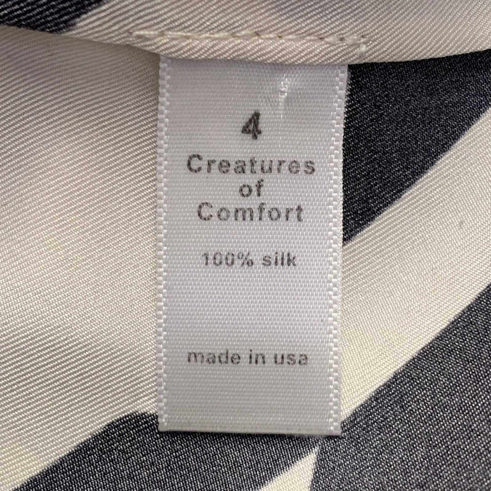 Creatures of Comfort Size 4 Beige Silk Twill Houndstooth Collarless A-Line Dress Size S / US 4 / IT 40 - 8 Thumbnail