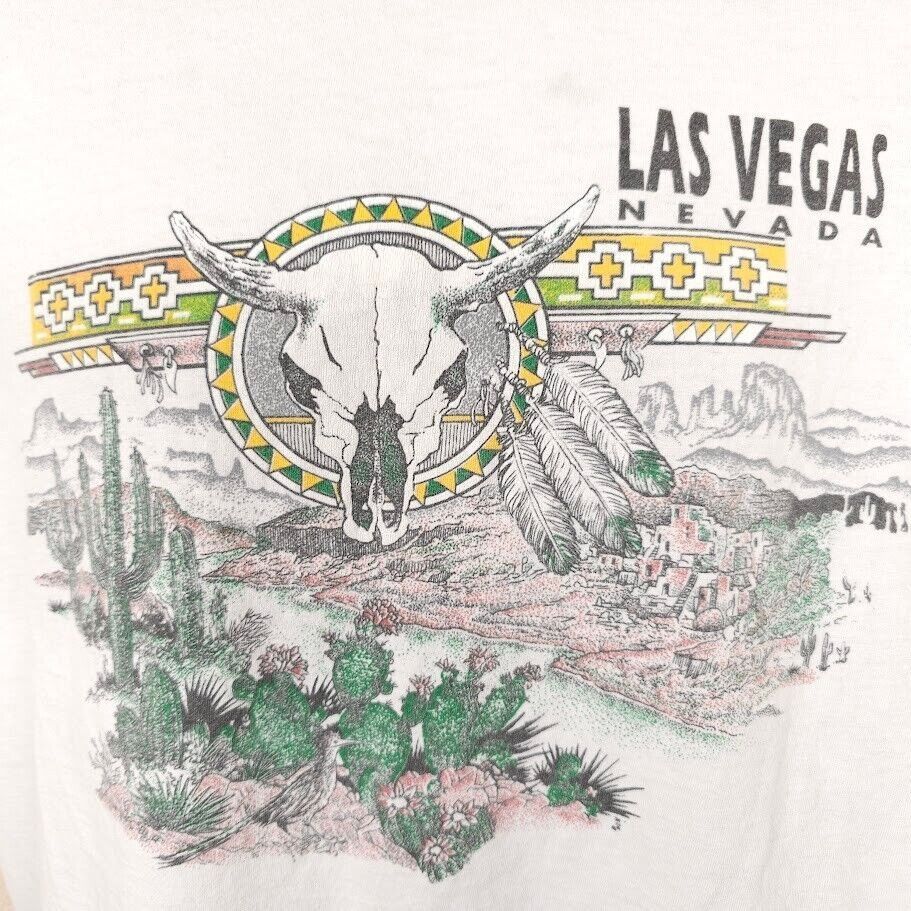 Jerzees Las Vegas Nevada T Shirt Mens Size Large White Southwestern Size US L / EU 52-54 / 3 - 2 Thumbnail