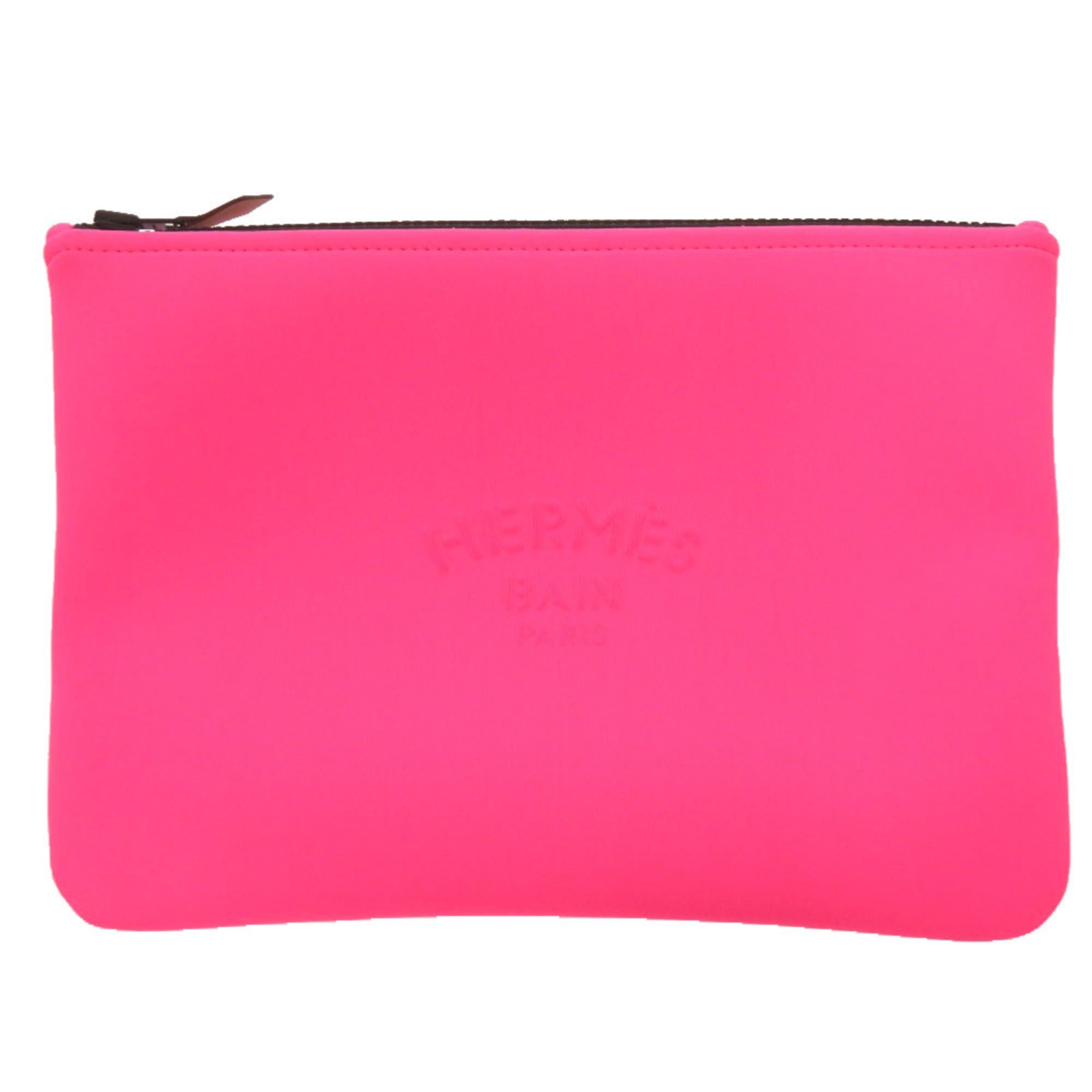 Hermes Excellent condition Hermes NeoBain MM nylon/polyurethane handbag/pouch in bubblegum pink 0575HERMES Size ONE SIZE - 1 Thumbnail