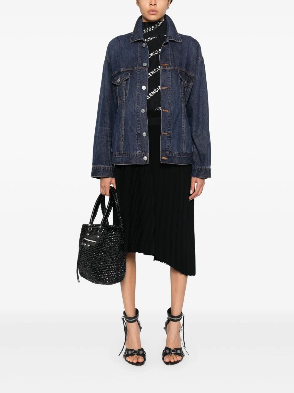 Balenciaga o1srvl11e1125 Hourglass Jacket in Blue Size S / US 4 / IT 40 - 2 Thumbnail