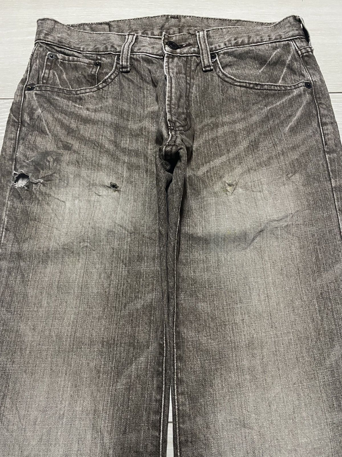 Vintage Vintage Japanese Bobson Crack Wash Distressed Loose Jeans Size US 30 / EU 46 - 3 Thumbnail