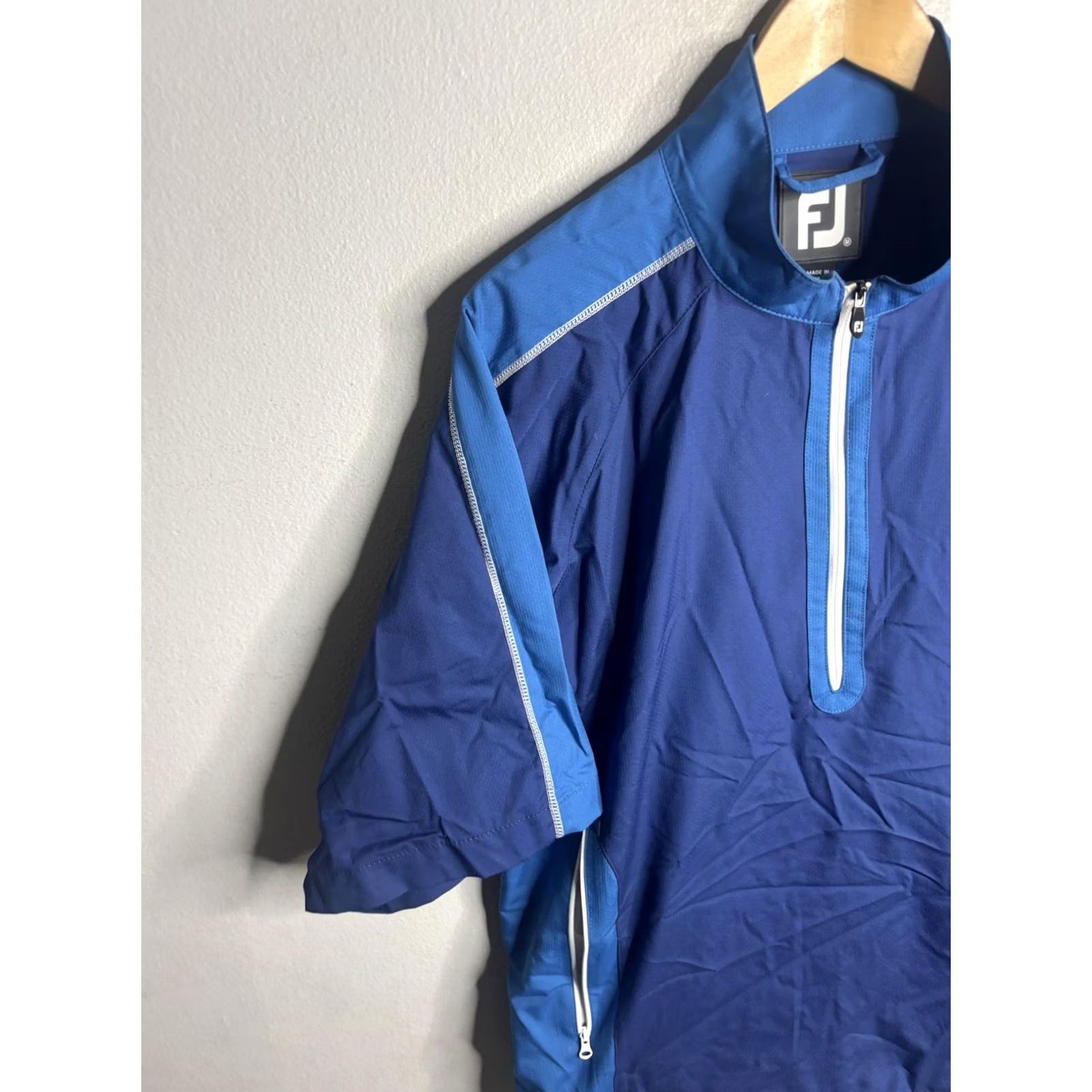 Footjoy FootJoy Jacket Mens M Blue Colorblock Windbreaker Half Zip Golf Pullover Lightweight Pockets Zip Front 1/2 Zip Casual Activewear Size US M / EU 48-50 / 2 - 2 Thumbnail