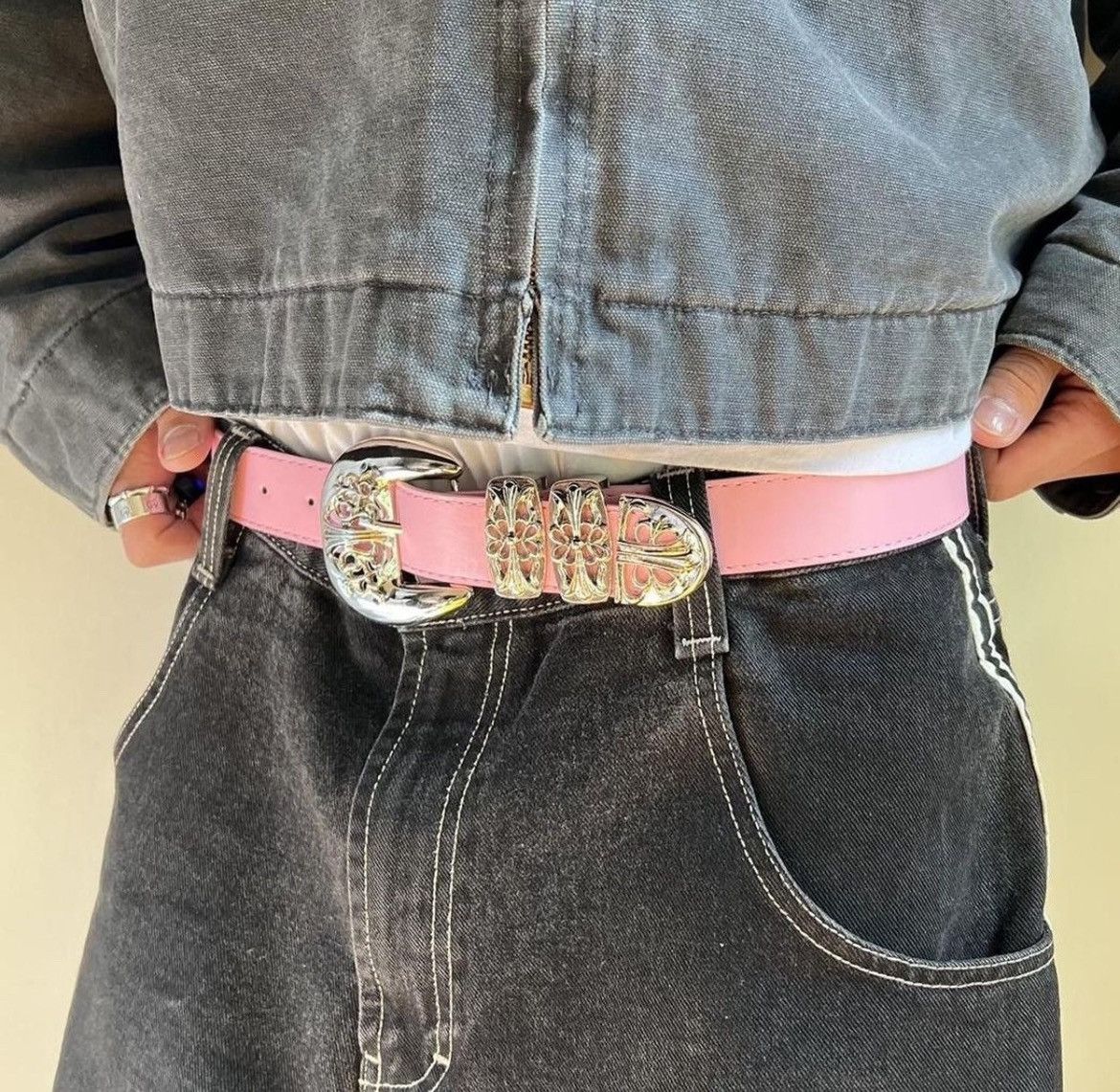 Cowboy Equipment × Vintage vintage buckle pink american western design belt Size ONE SIZE - 7 Thumbnail