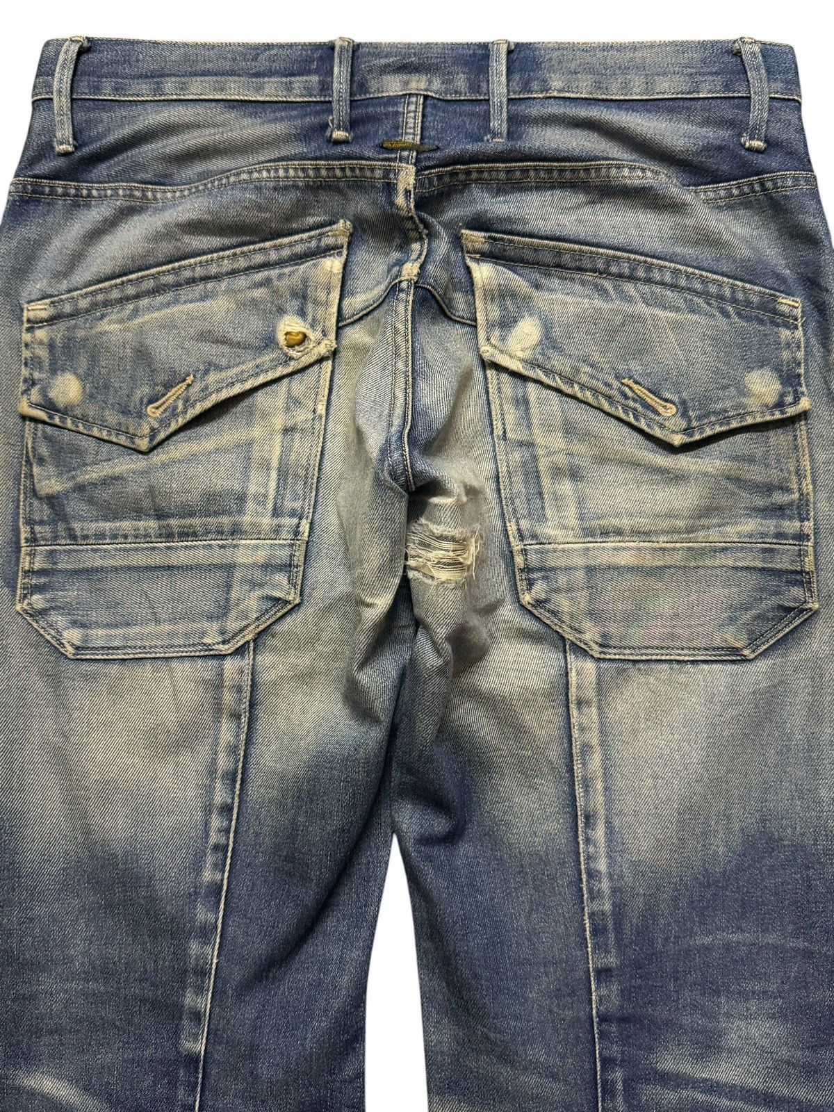 G-Star Vintage Y2K Gstar Raw Blue Faded Wash Avant Garde Style Jean Size US 33 - 4 Thumbnail