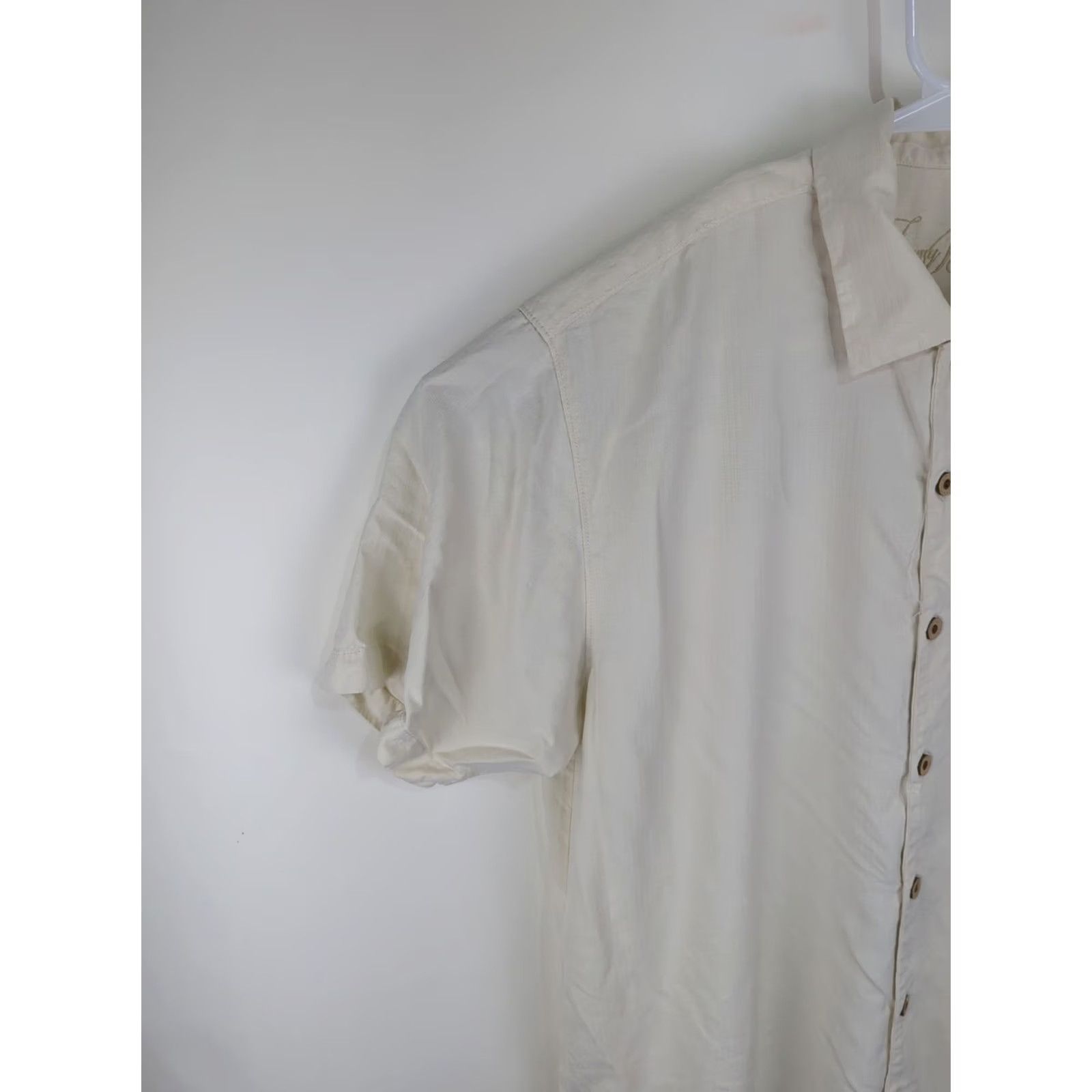 Tommy Bahama VINTAGE Tommy Bahama Silk Hawaiian Shirt Embroidered Marlin Viejo Cigars Large Button-Up Shirt, Cream, Men’s L, Short Sleeve, Casual Size US L / EU 52-54 / 3 - 7 Thumbnail