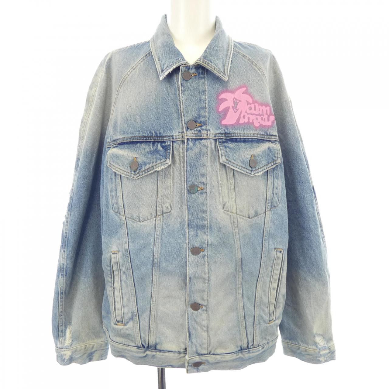 Palm Angels Palm Angels Palm Angels Denim Jacket Denim Outerwear PMYE038E23DEN001 DUTY FREE for USA Size ONE SIZE - 1 Thumbnail