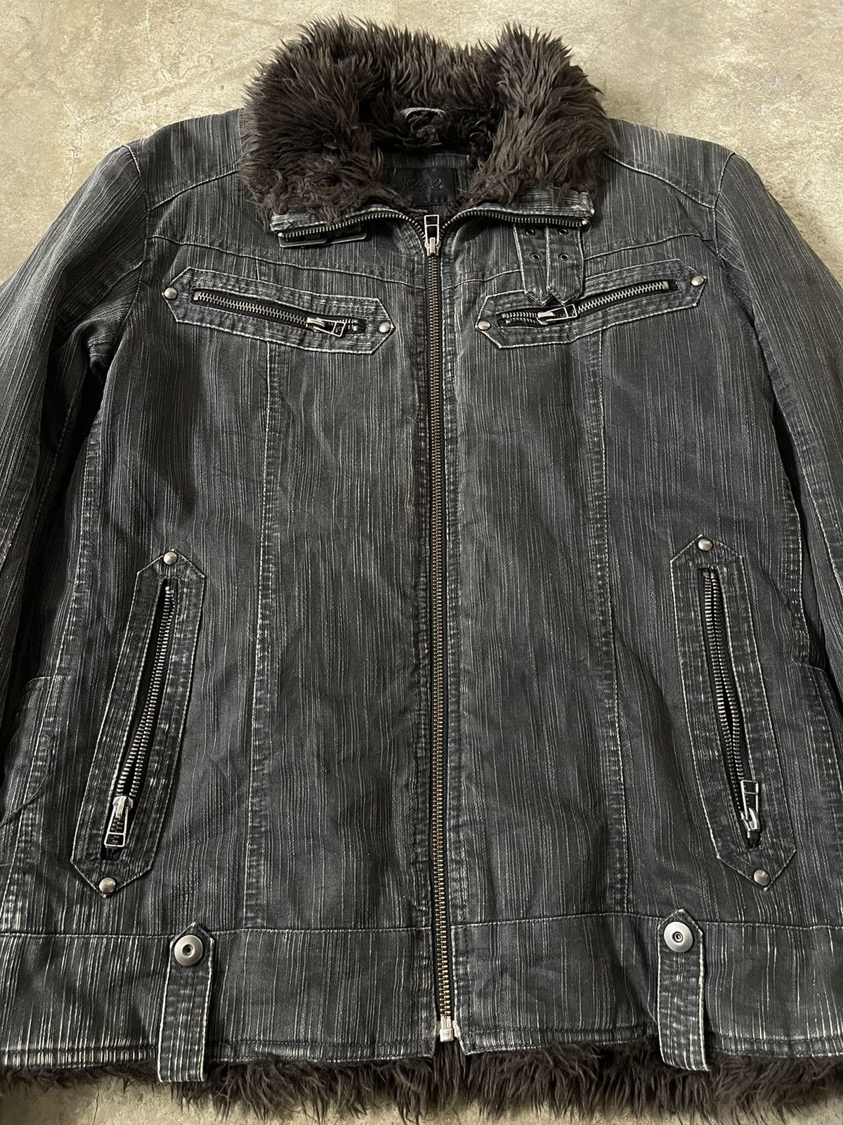 Mossimo Y2K Mossimo Fur Rider Jacket Gothic Opium Style LGB Japanese Size US L / EU 52-54 / 3 - 4 Thumbnail