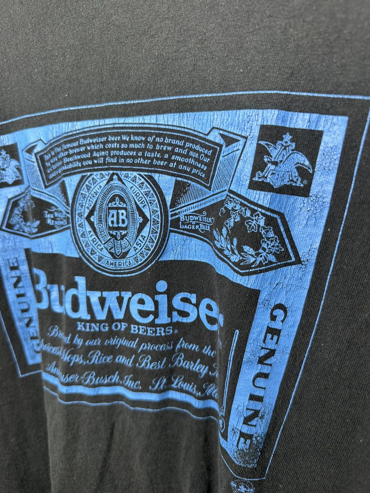 Budweiser × Vintage Black Vintage 90s Budweiser Beer shirt Size US L / EU 52-54 / 3 - 5 Thumbnail