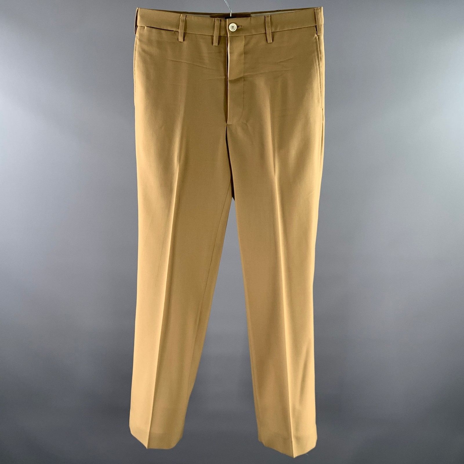Marni MARNI Size 32 Khaki Wool Button Fly Dress Pants Size US 32 / EU 48 - 1 Thumbnail