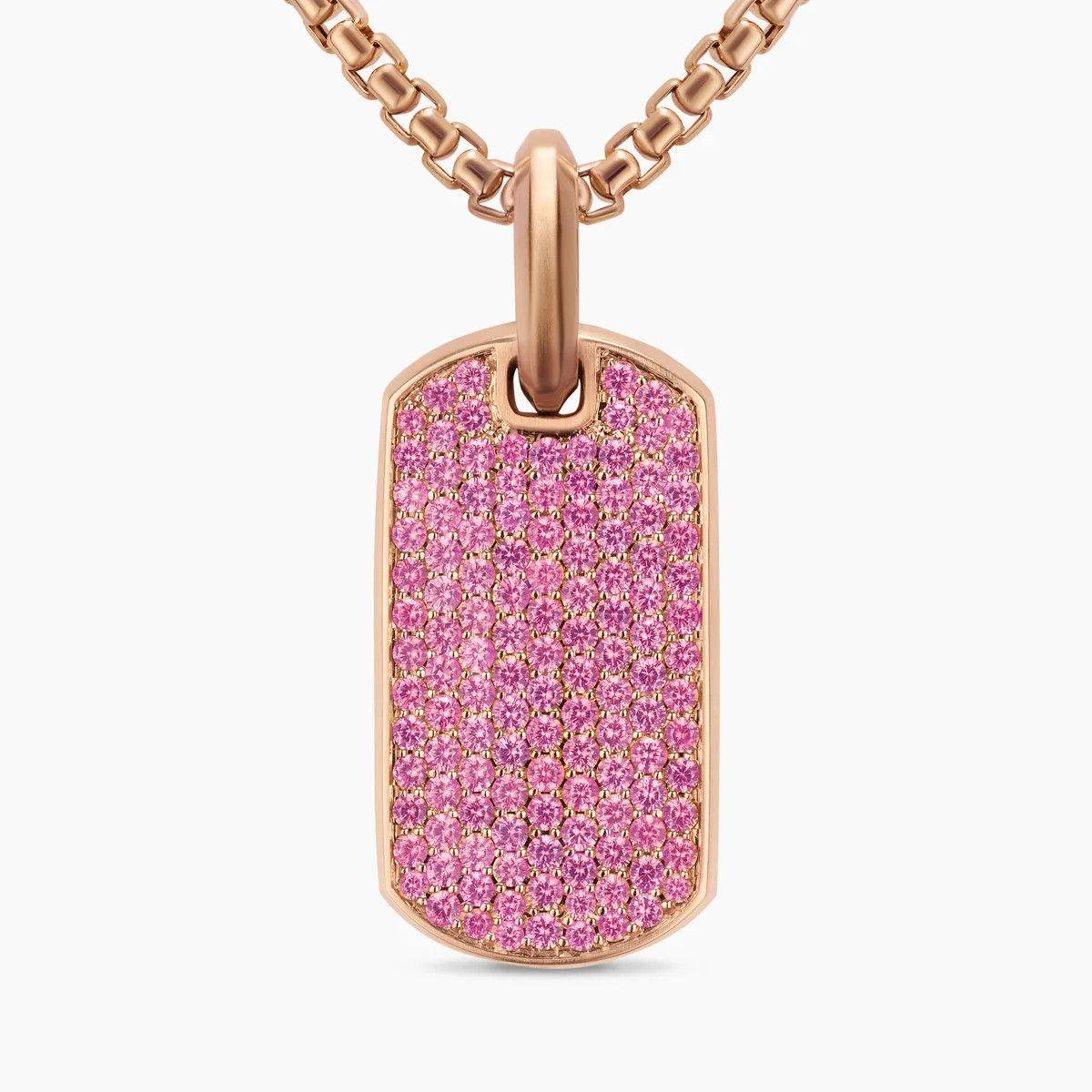 David Yurman oc11z0625 Size: OS / Chevron Tag Necklace in Rose Gold/Pink Size ONE SIZE - 1 Preview