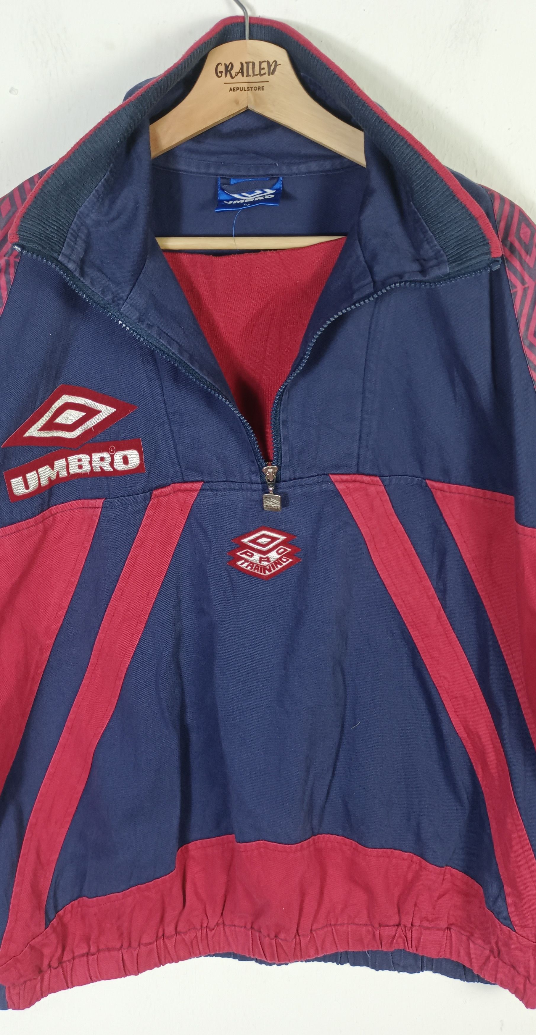 Umbro Vintage 90s🔥 UMBRO Football Pro Training Hafl Zipper Size US XXL / EU 58 / 5 - 6 Thumbnail