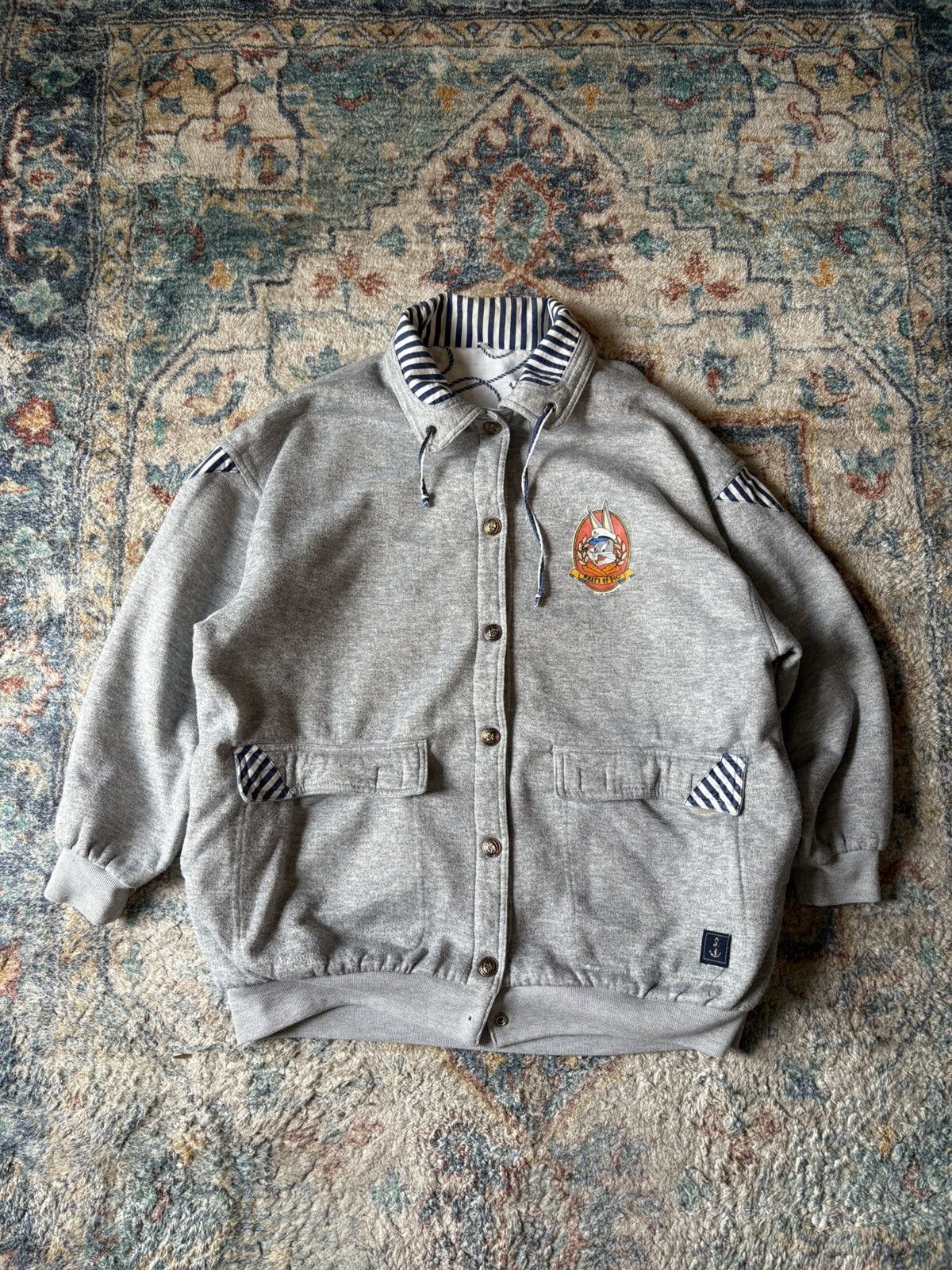 Vintage Vintage Looney Tunes Sailor Reversible Button-up Sweatshirt Size US L / EU 52-54 / 3 - 1 Thumbnail
