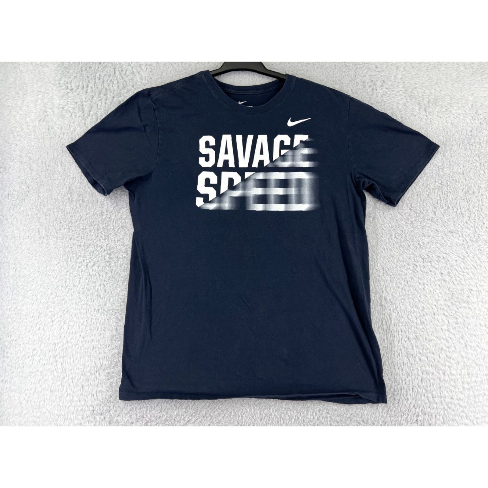 Nike Nike Shirt Mens Large Blue Running Jogging Savage Speed Short Sleeve Crew Neck Size US L / EU 52-54 / 3 - 2 Thumbnail