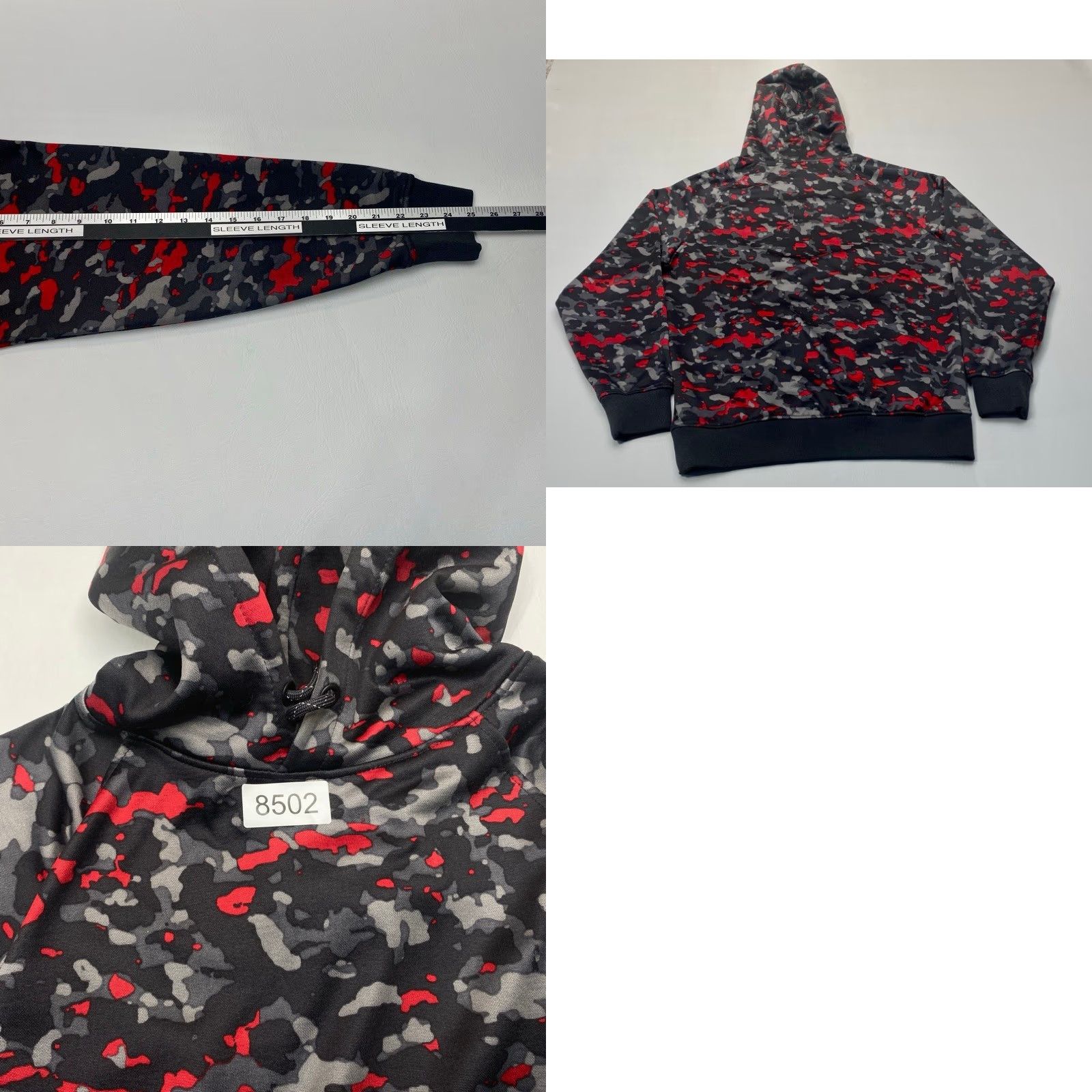 Vintage VINTAGE Eastbay Hoodie Sweatshirt Mens Medium Red/Black/Gray Camo Fleece Pullover 8502 Size US M / EU 48-50 / 2 - 9 Thumbnail