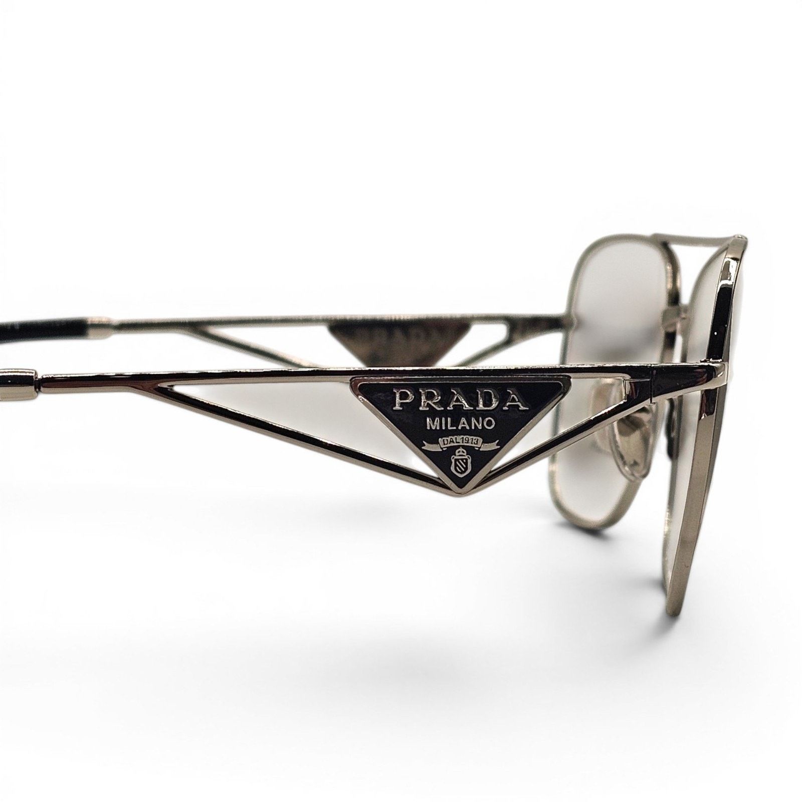 Prada VPR B50 1BC1O1 Silver Aviator Pilot Eyeglasses - NWOB Size ONE SIZE - 4 Thumbnail