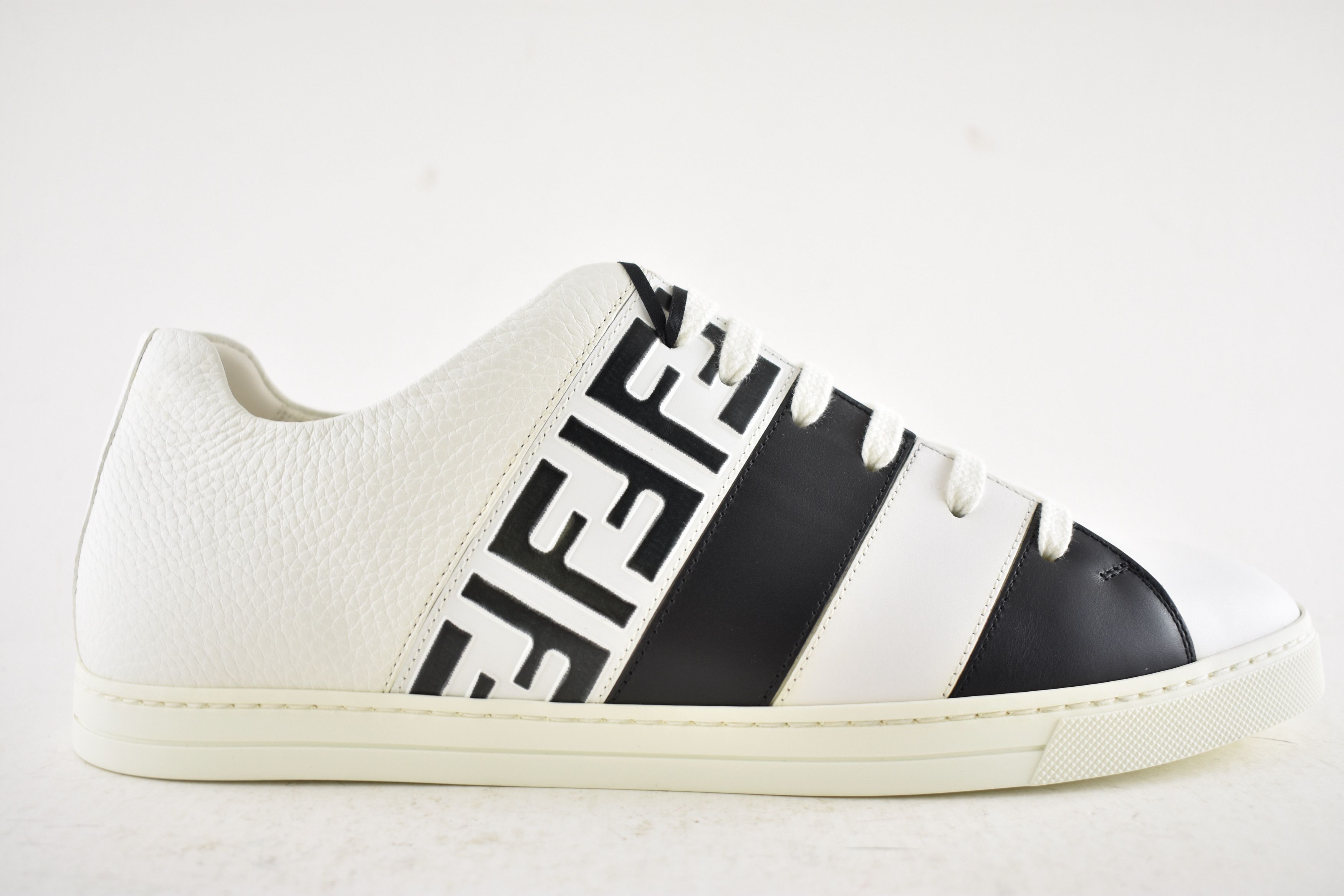 Fendi Fendi Black Leather FF Logo Low Trainer Sneaker UK 9 US 10 Size US 10 / EU 43 - 2 Thumbnail