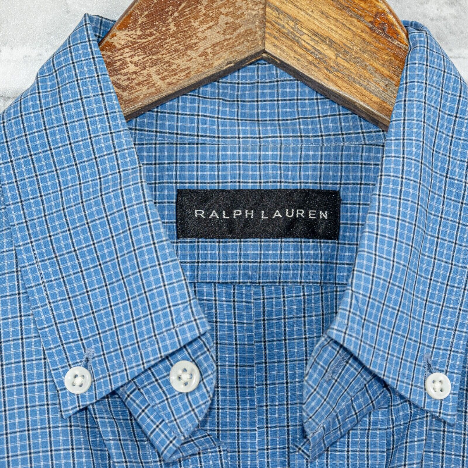 Ralph Lauren Black Label Ralph Lauren Black Label Button Down Shirt in Blue grid Size US M / EU 48-50 / 2 - 3 Thumbnail