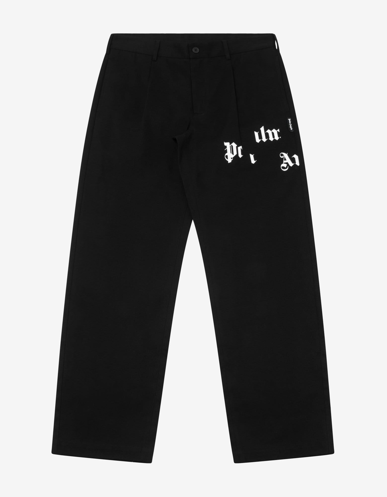 Palm Angels Palm Angels Black Broken Logo Chinos Size US 32 / EU 48 - 1 Thumbnail
