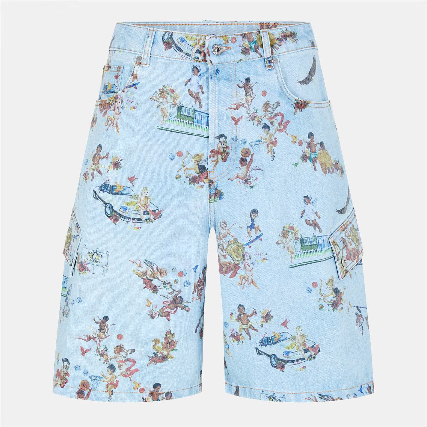 Off-White o1g2r1mq0326 Low Rise Denim Shorts in Multicolor Size US 32 / EU 48 - 1 Thumbnail