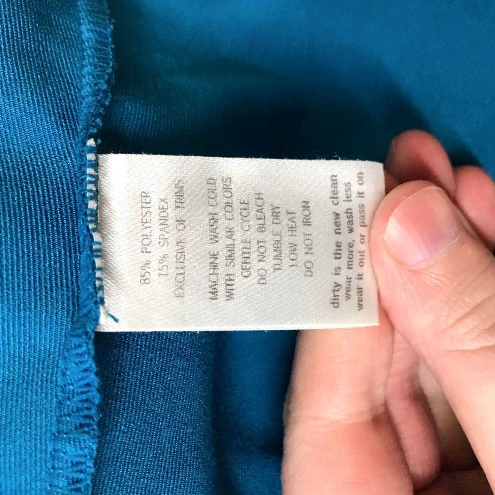Toad&Co Toad&Co Womens Teal Blue V-Neck Short Sleeve Shift Dress Zip Pocket Large Size 36" / US 14 / IT 50 - 8 Thumbnail