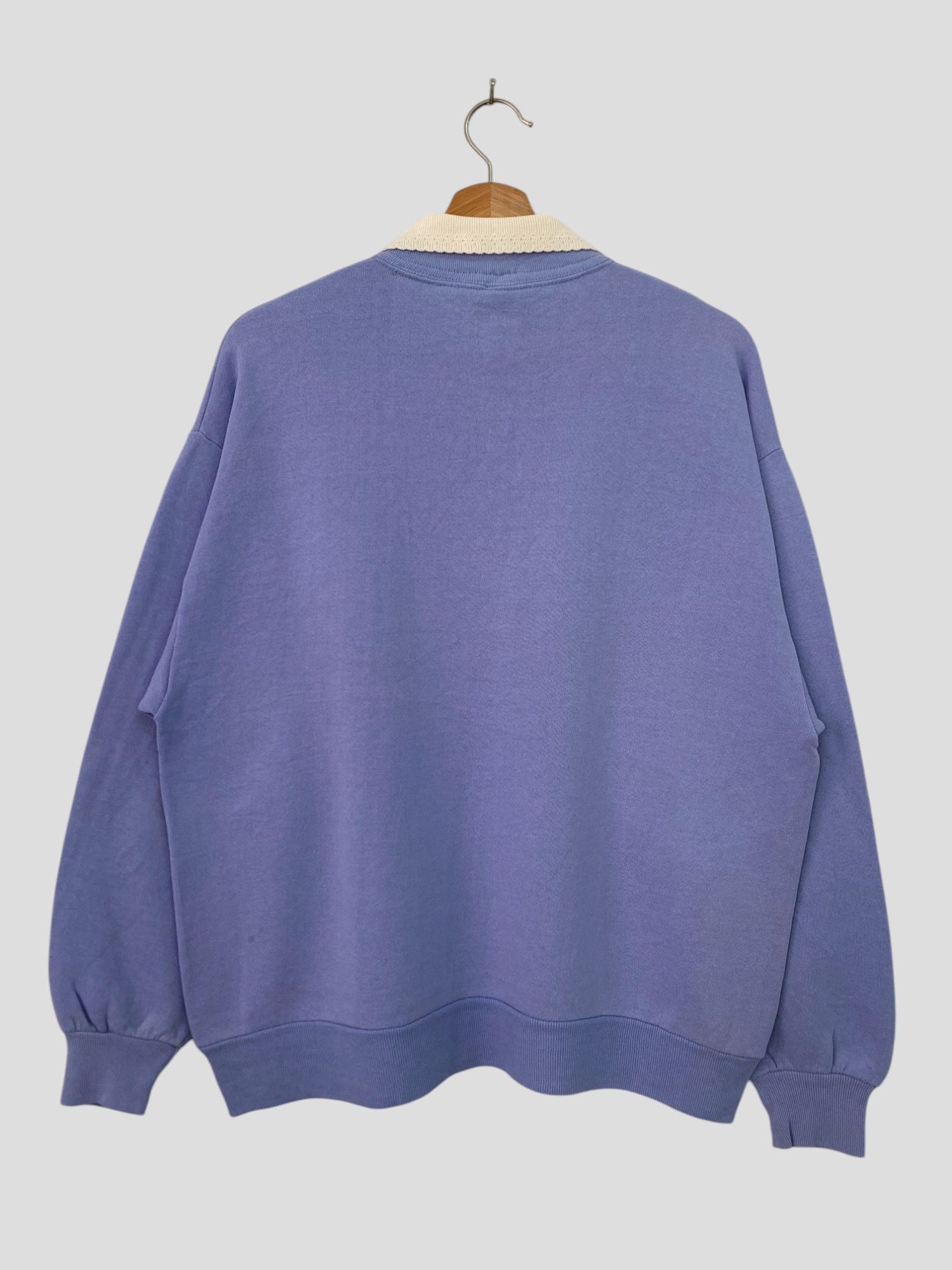 Vintage Vintage 90s Top Stich Sweatshirt Purple Collarneck L Size Size US L / EU 52-54 / 3 - 2 Thumbnail