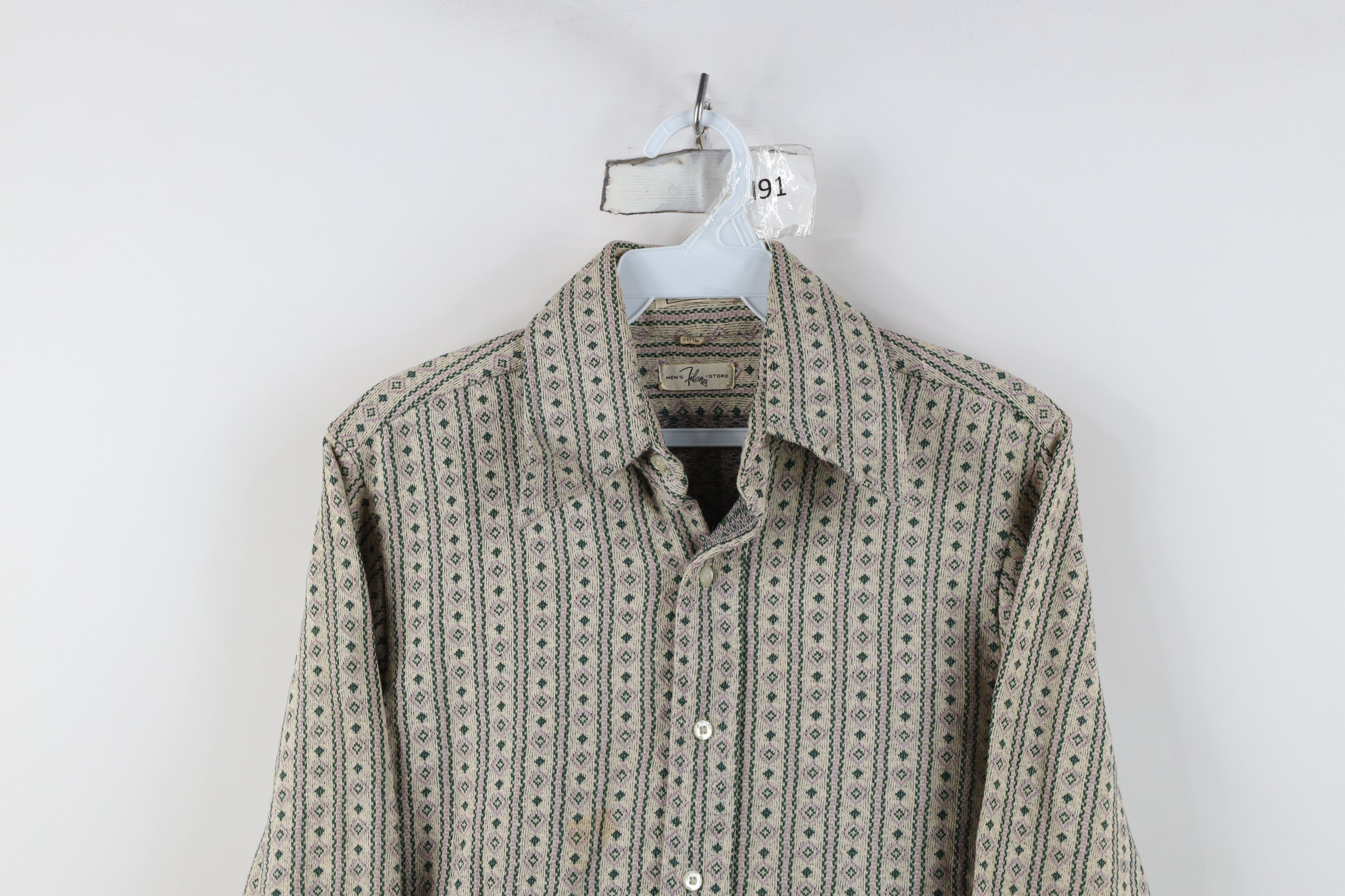 Vintage Vintage 60s 70s Streetwear Knit Collared Button Shirt Size US S / EU 44-46 / 1 - 2 Thumbnail
