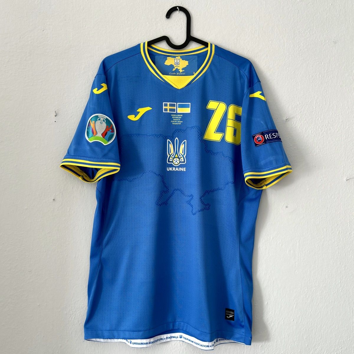 Joma 2020 2024 GAME ISSUE Ukraine National Dovbyk Soccer Jersey L Size US L / EU 52-54 / 3 - 6 Thumbnail