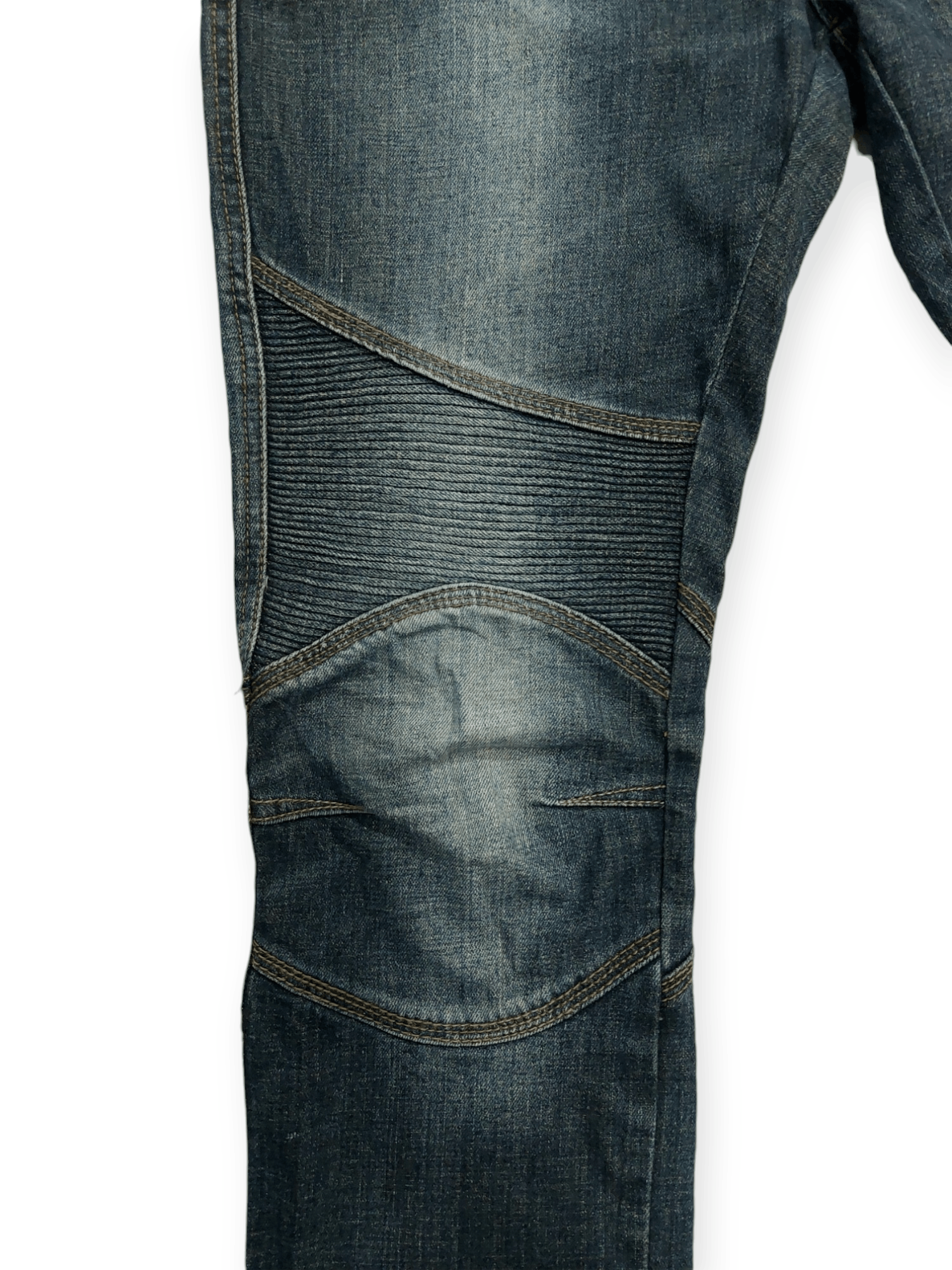 Vintage 🔥 Longli Zipped Flare Punk Biker Denim Size US 33 - 14 Thumbnail