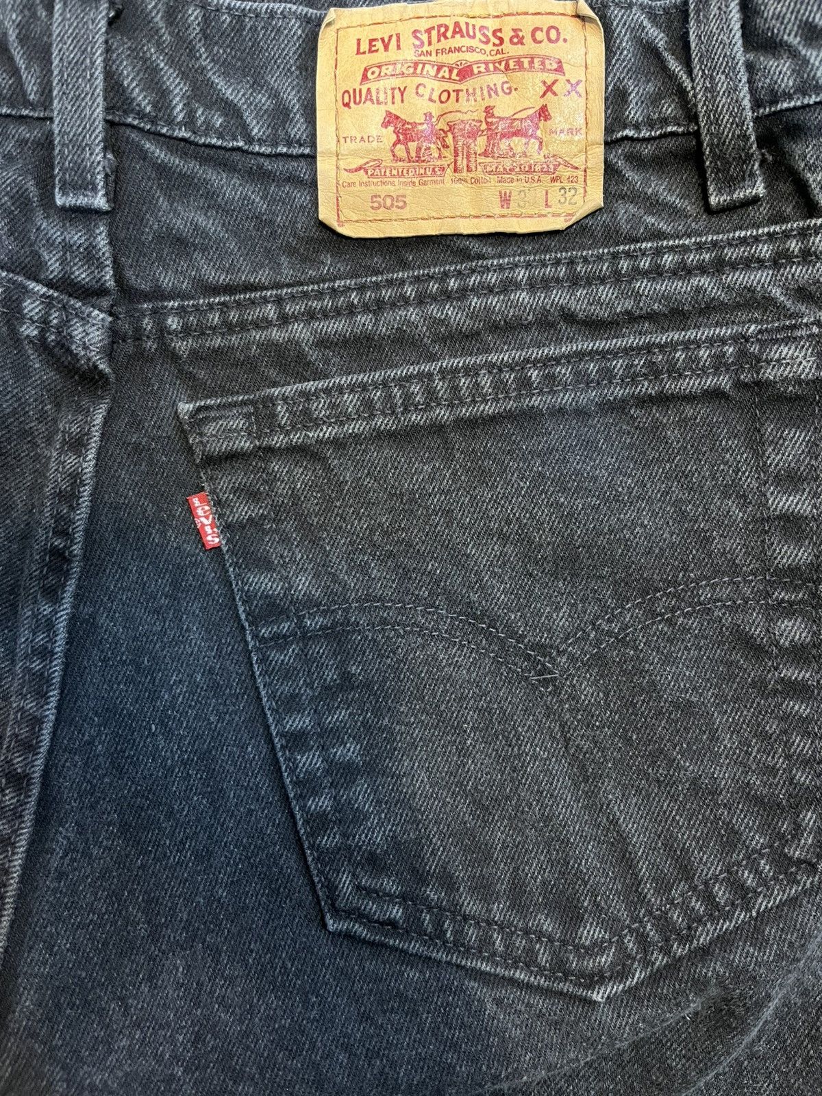 Levi's Vintage Clothing Leiv’s 505 U.S.A Black Denim Size US 32 / EU 48 - 8 Thumbnail