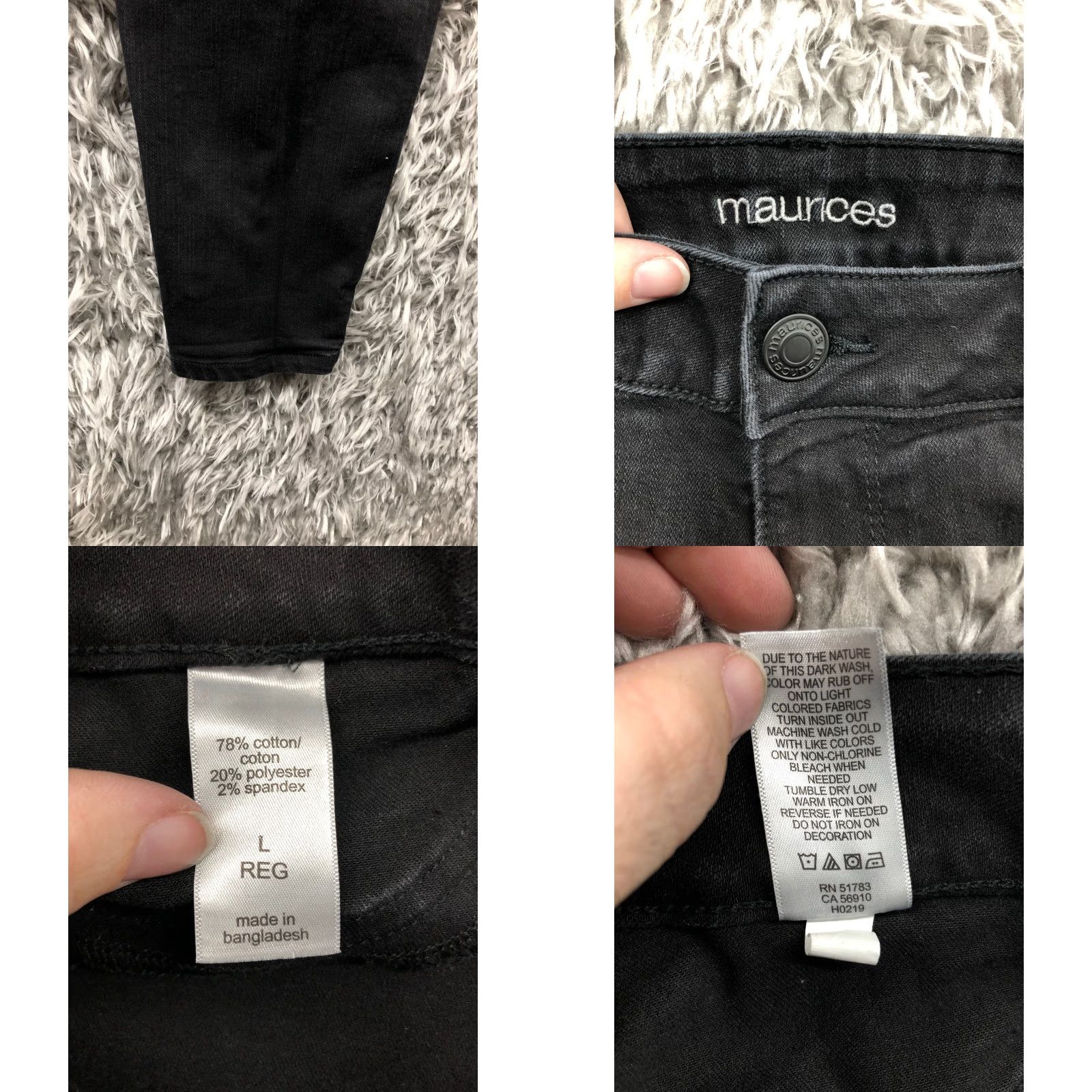 Vintage Maurices Jeans Skinny Women's Regular Dark Black Denim 32in Waist L Mid Rise 28in Inseam Size 36" / US 14 / IT 50 - 8 Thumbnail