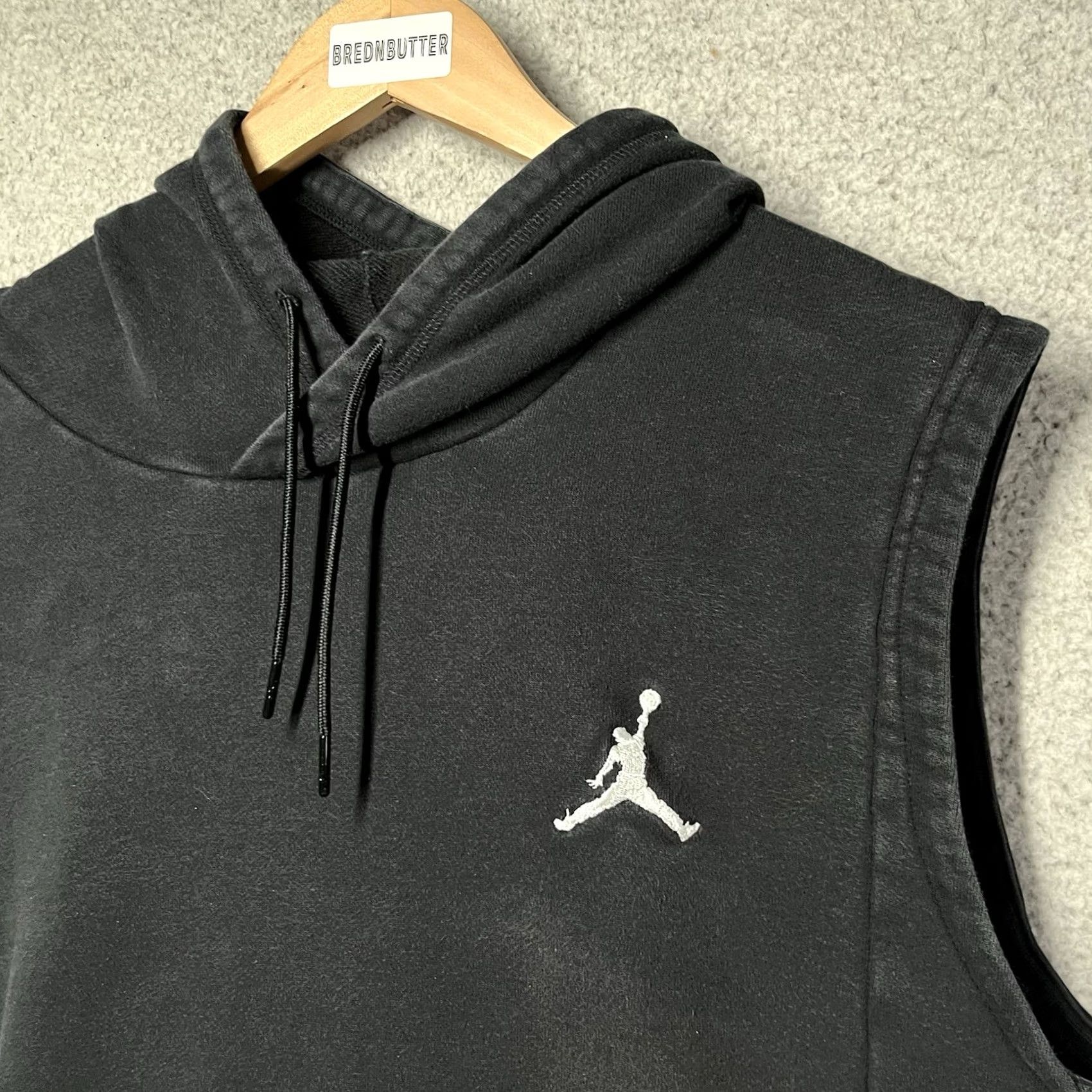 Jordan Brand Air Jordan Hoodie Men 3XL Black Sleeveless Jumpman Basketball Training Y2K VTG Hoodie Velcro? Size US XXL / EU 58 / 5 - 5 Thumbnail