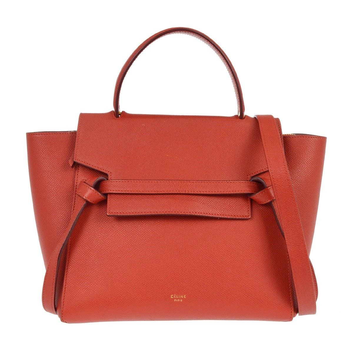 Celine Leather Textured Belt Bag Red