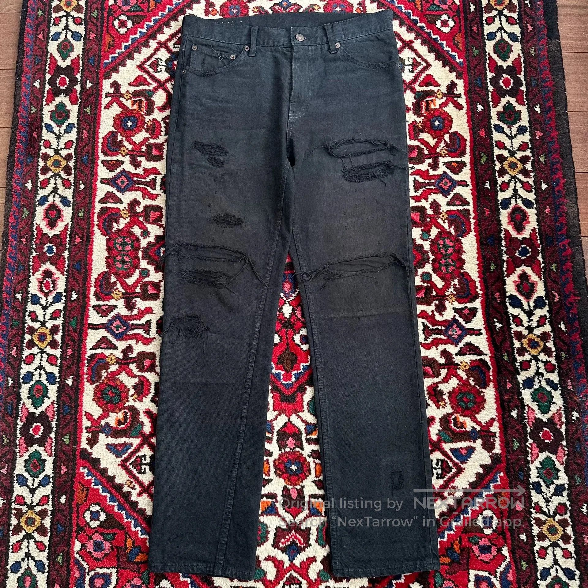 Visvim visvim black distressed denim pants size W32L3. Size US 32 / EU 48 - 1 Thumbnail
