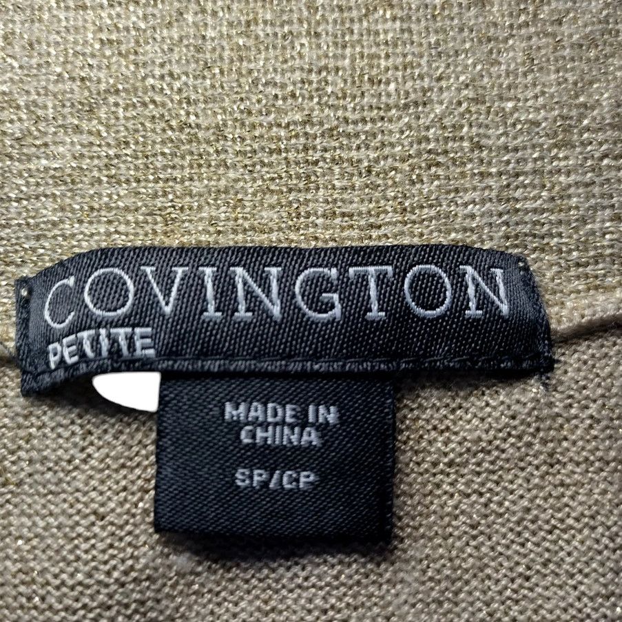 Covington Covington Cardigan Cropped 3/4 Sleeves Metallic Gold Sz PS Size S / US 4 / IT 40 - 8 Thumbnail