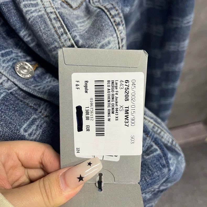 Balenciaga Balenciaga latest blue logo full print single breasted lape Size US S / EU 44-46 / 1 - 4 Thumbnail