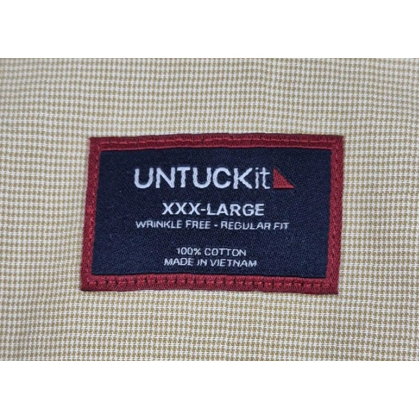 UNTUCKit UNTUCKit Button Up Shirt Mens 3XL Beige Check Long Sleeve Wrinkle Free Size US XXL / EU 58 / 5 - 5 Thumbnail