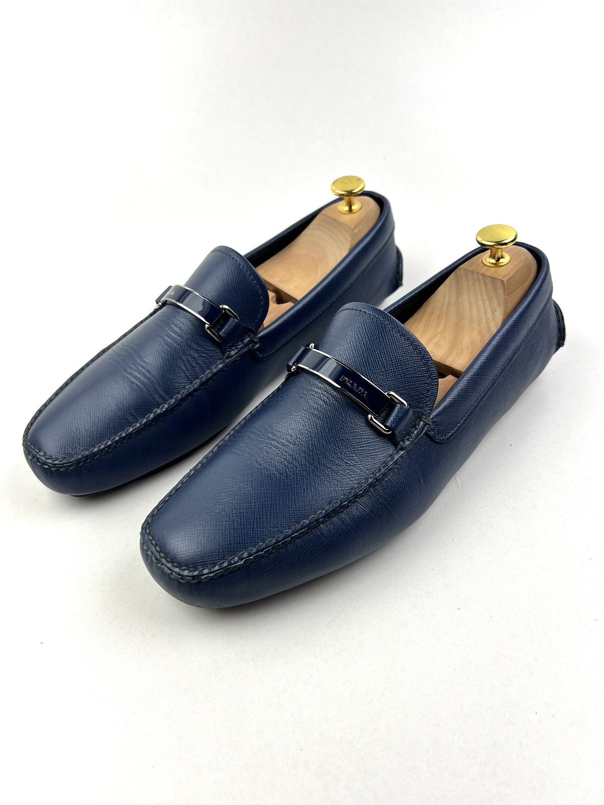 Prada PRADA Loafers Leather Saffiano Drivers Moccasins Shoes Logo Size US 9.5 / EU 42-43 - 3 Thumbnail