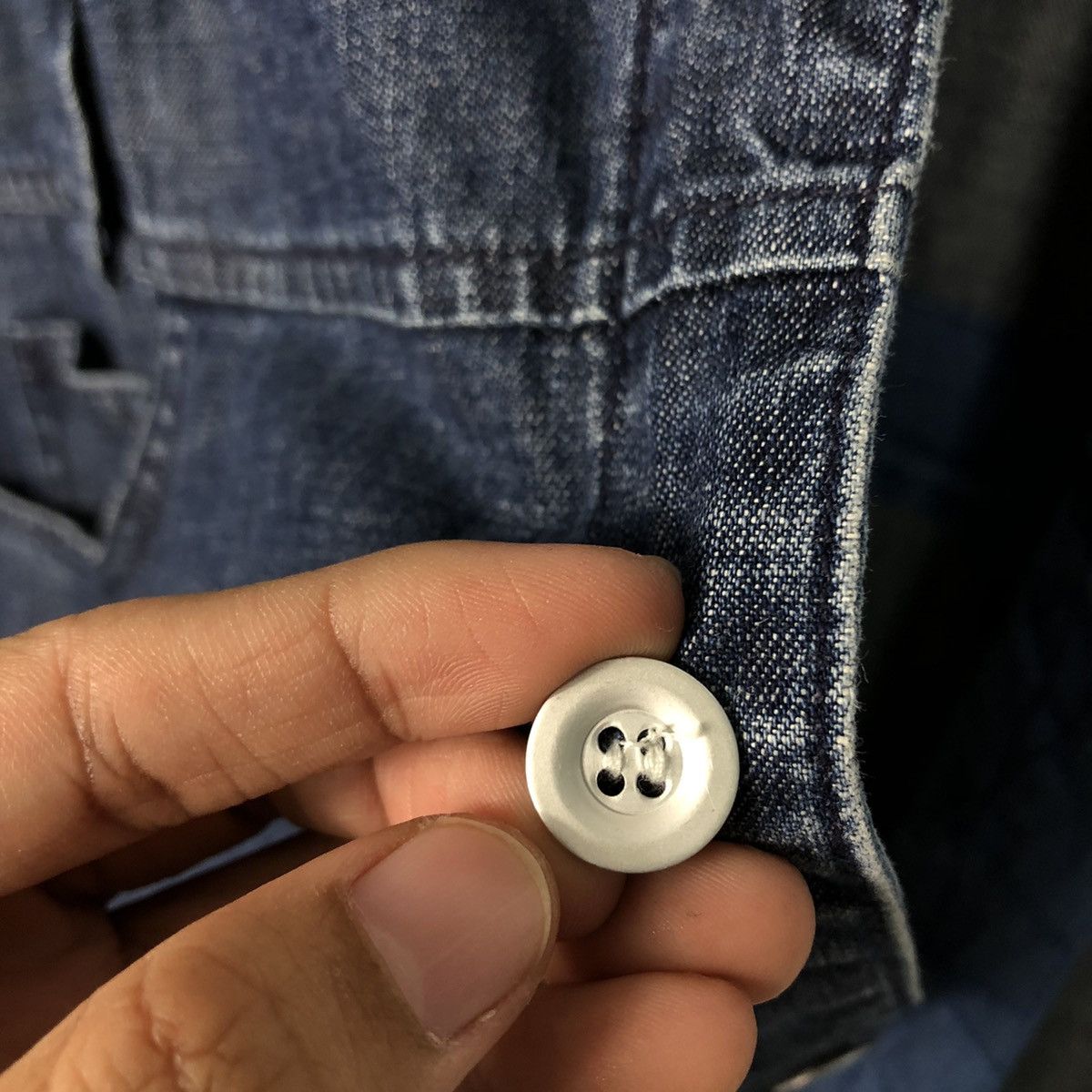 Japanese Brand 📌Vintage Biker Denim Jacket Drug Store's Big Logo Design Size US M / EU 48-50 / 2 - 18 Thumbnail