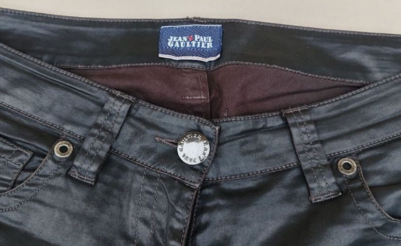 Jean Paul Gaultier JPG Archive Lace-Up Coated Denim Pants - Earth Brown 30 Size US 30 / EU 46 - 4 Thumbnail