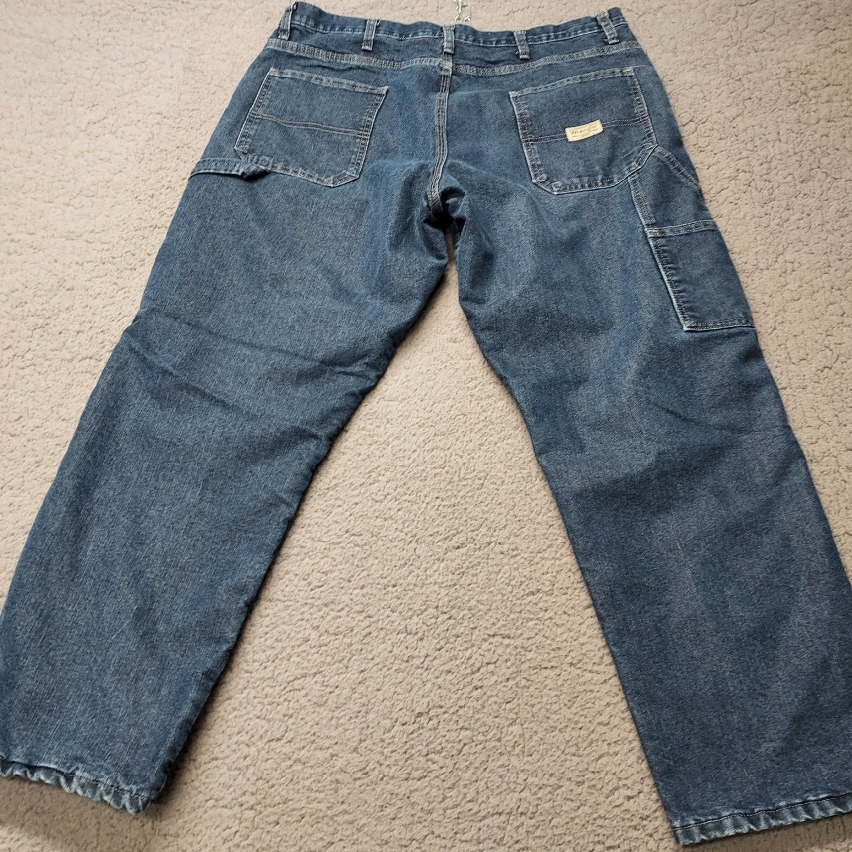 Wrangler Wrangler Jeans Mens 36x30 Denim Carpenter Pants Dark Blue Fleece Lined 5-Pocket Regular Straight Jeans (36x29) Mens Size US 30 / EU 46 - 3 Thumbnail