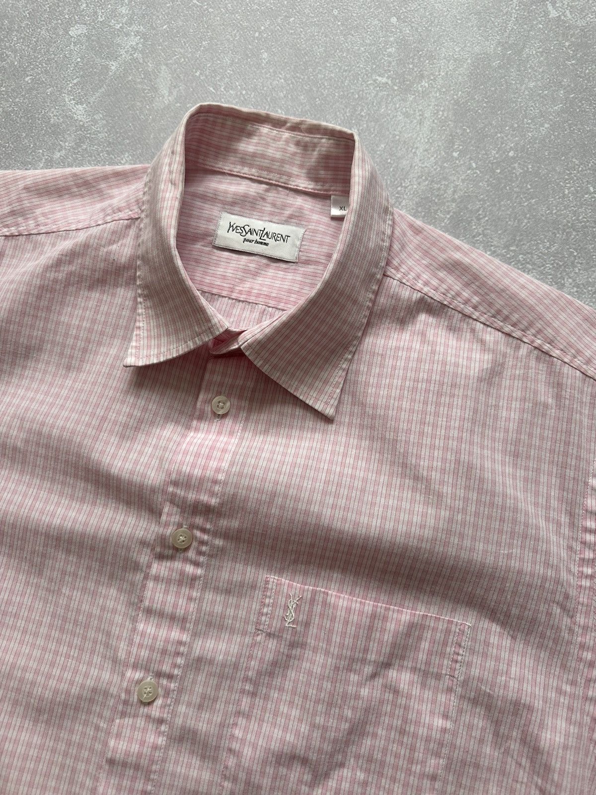 Vintage × Yves Saint Laurent Shirts Short Sleeve YSL Yves Saint Laurent Vintage Size XL Size US XL / EU 56 / 4 - 3 Thumbnail