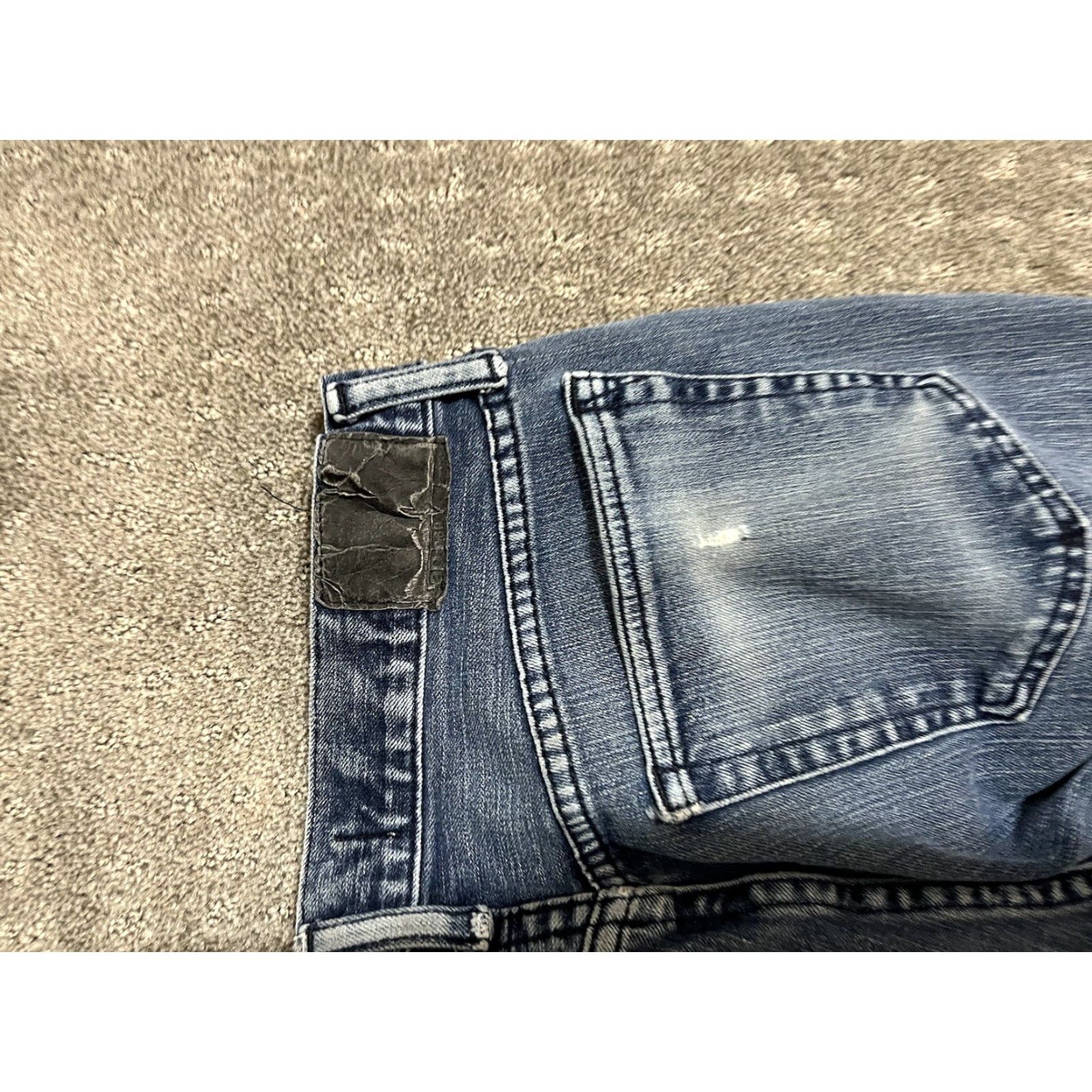 Gap Gap Slim Fit Jeans Men 30x30 Dark Wash Denim 5-Pocket Solid Straight 1969 For Good Distressed Blue Distressed Size US 30 / EU 46 - 5 Thumbnail